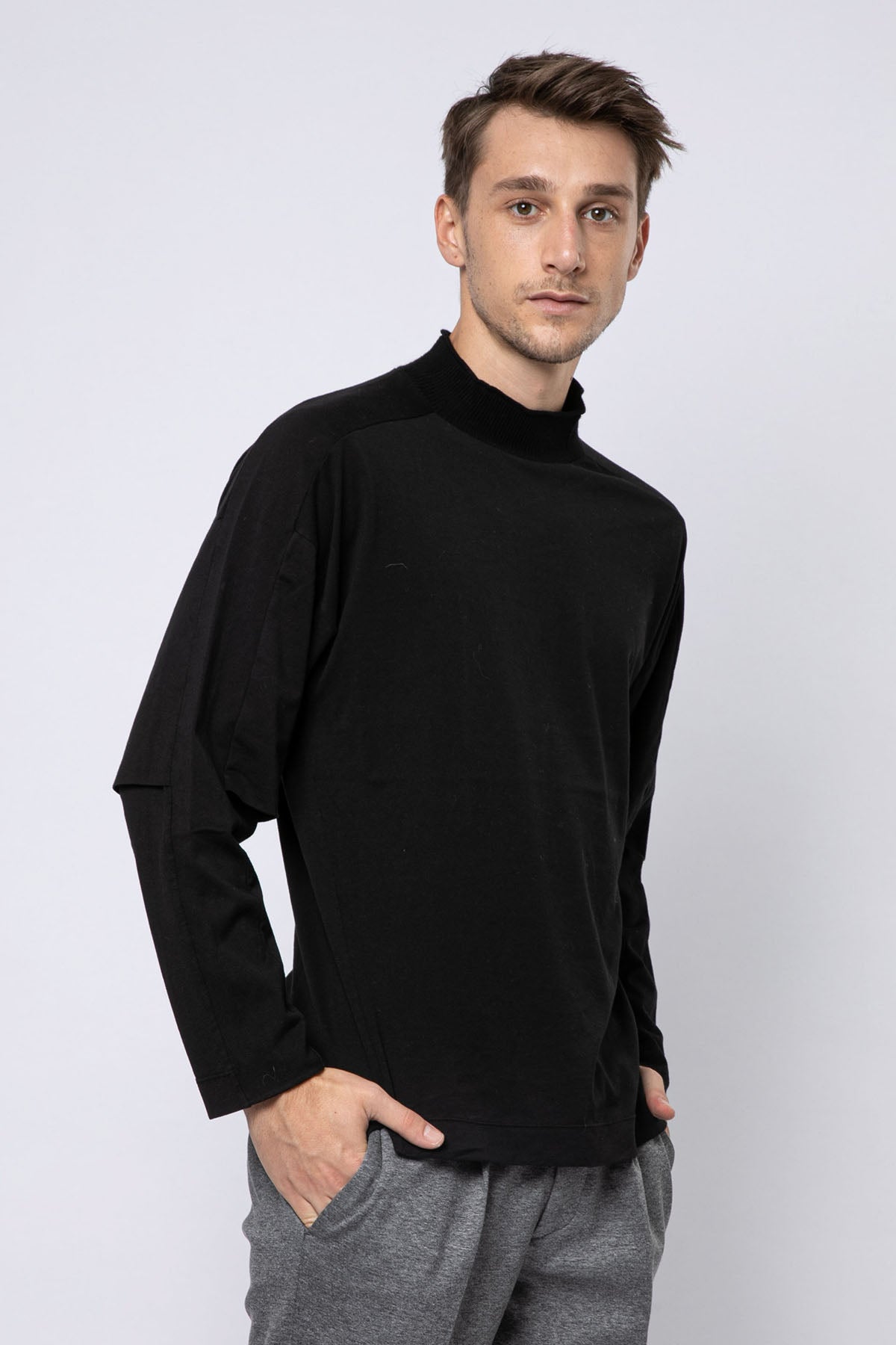 Transit Yarım Balıkçı Yaka Uzun Kollu T-shirt-Libas Trendy Fashion Store