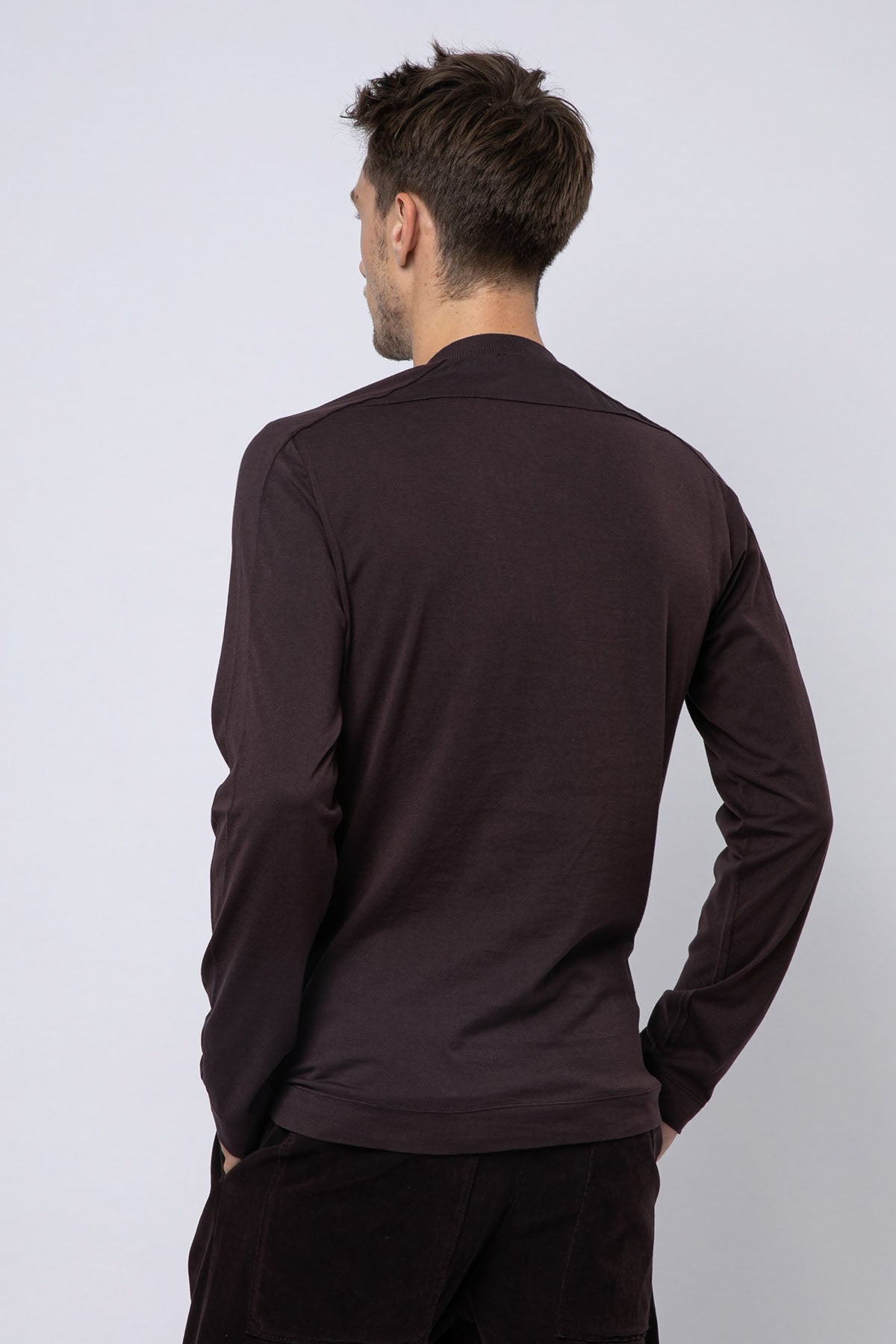 Transit Düğmeli Yuvarlak Yaka Uzun Kollu T-shirt-Libas Trendy Fashion Store