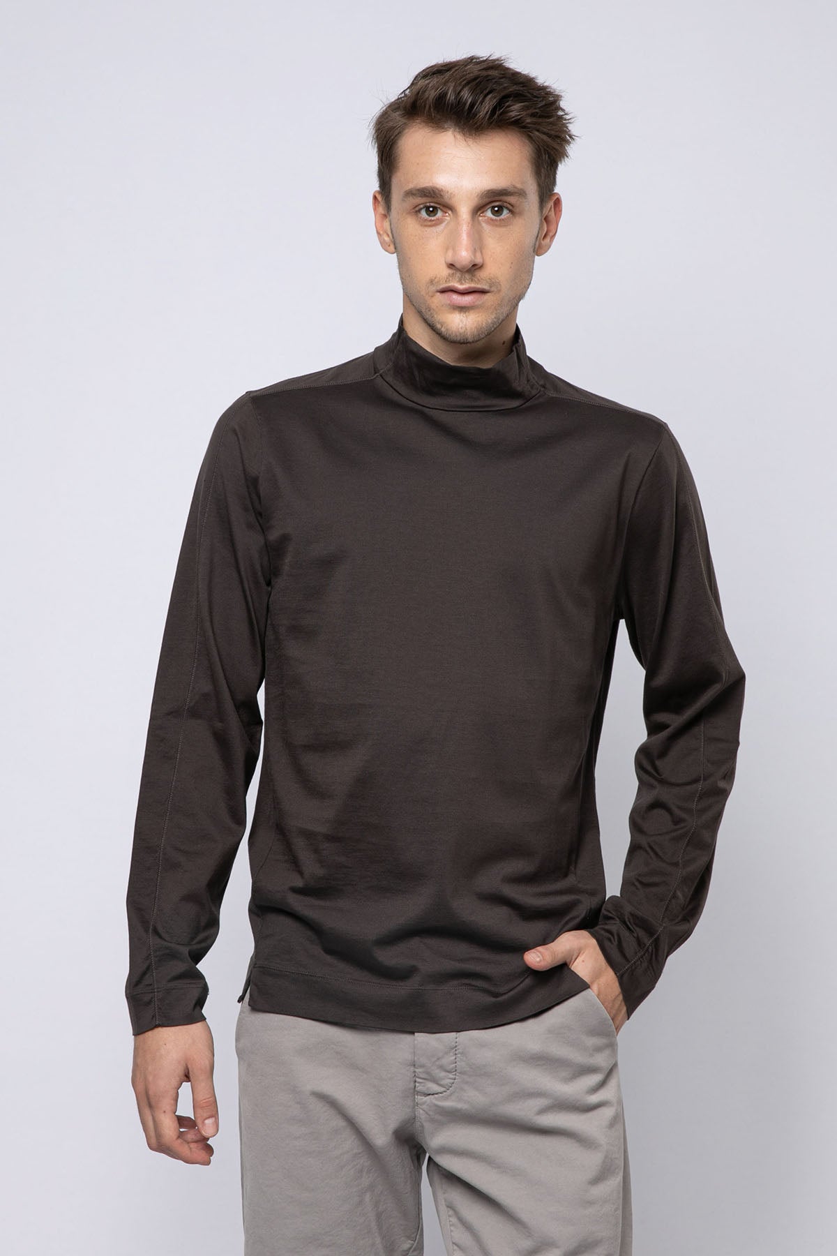 Transit Yarım Balıkçı Yaka Uzun Kollu T-shirt-Libas Trendy Fashion Store