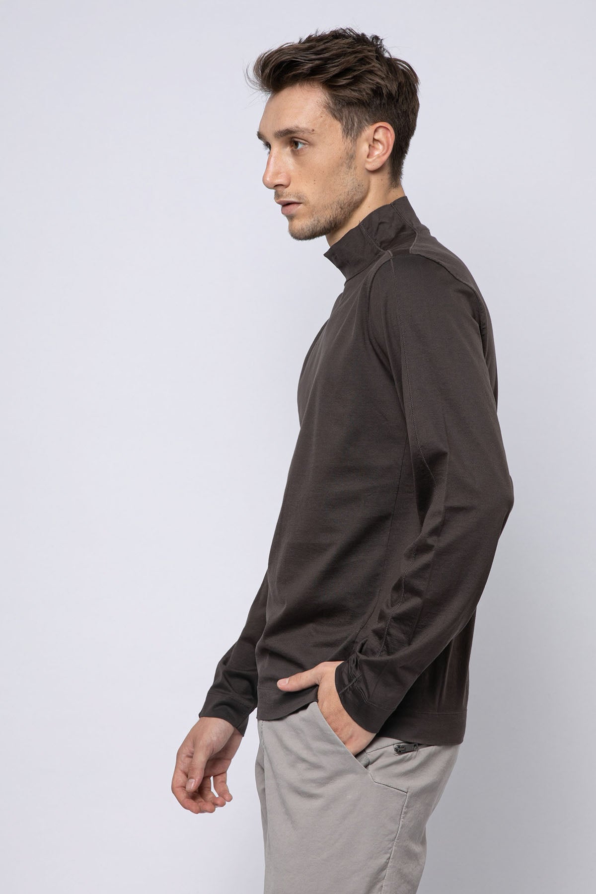 Transit Yarım Balıkçı Yaka Uzun Kollu T-shirt-Libas Trendy Fashion Store