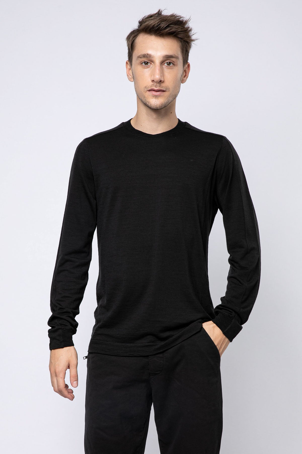 Transit Yuvarlak Yaka Uzun Kollu Yün T-shirt-Libas Trendy Fashion Store