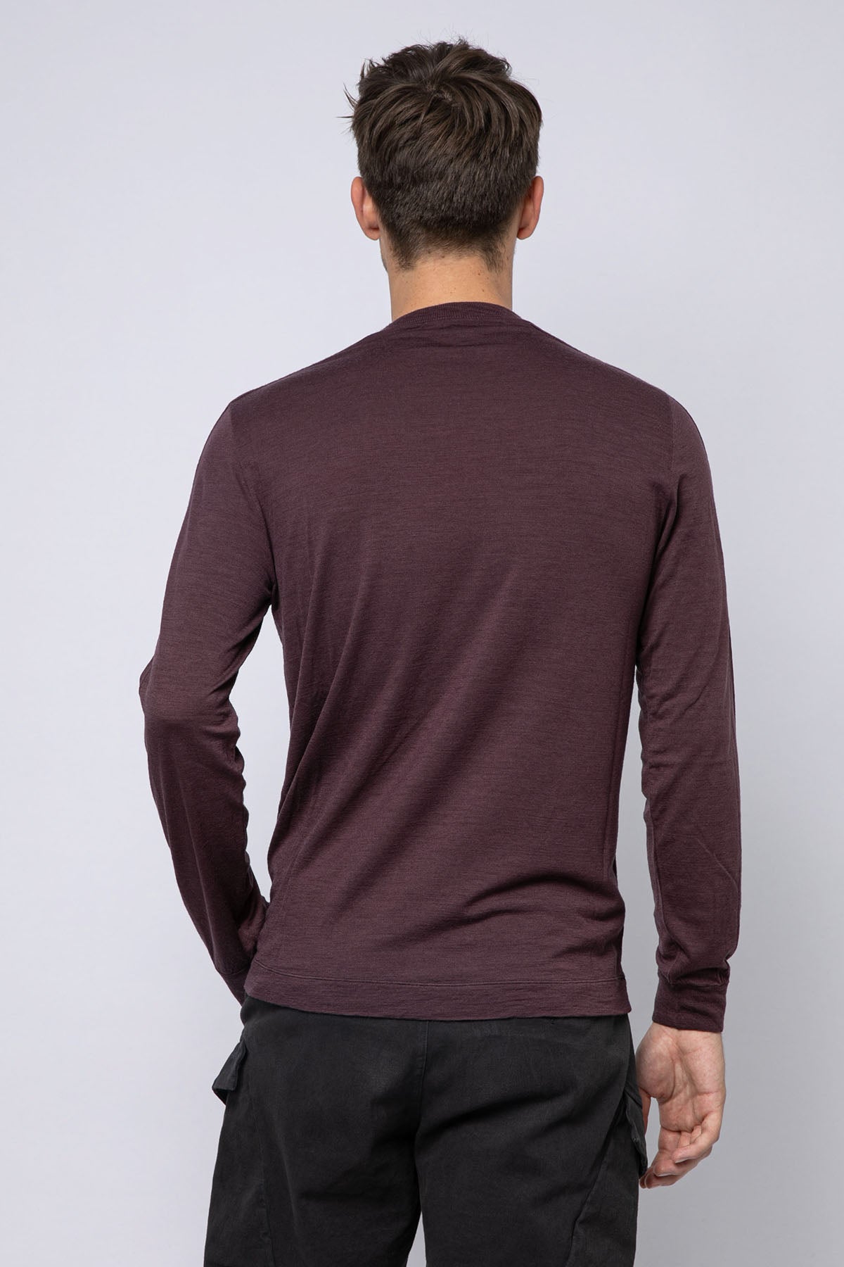 Transit Yuvarlak Yaka Uzun Kollu Yün T-shirt-Libas Trendy Fashion Store