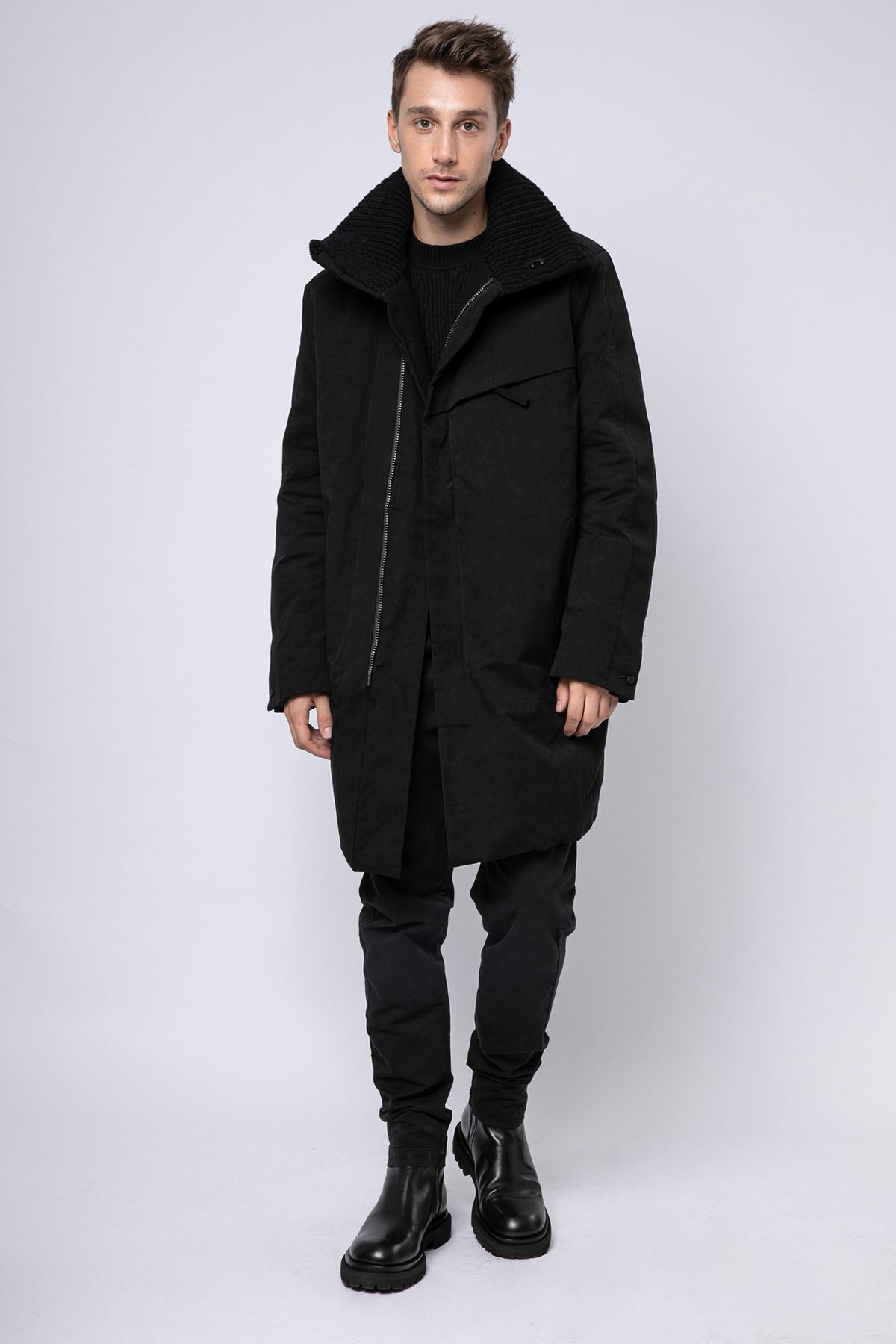 Transit Dik Yaka Dolgulu Yün Kaban-Libas Trendy Fashion Store