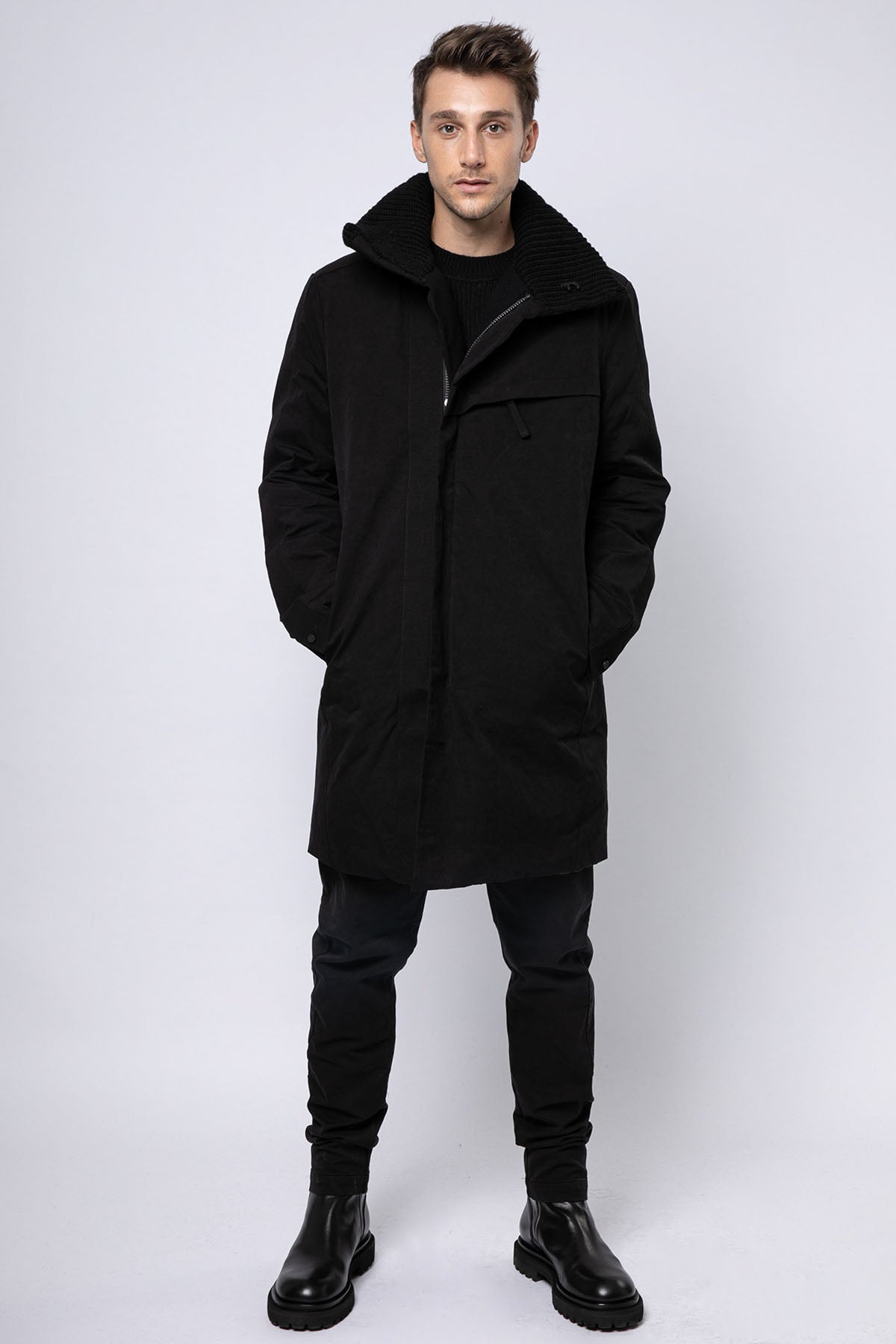 Transit Dik Yaka Dolgulu Yün Kaban-Libas Trendy Fashion Store