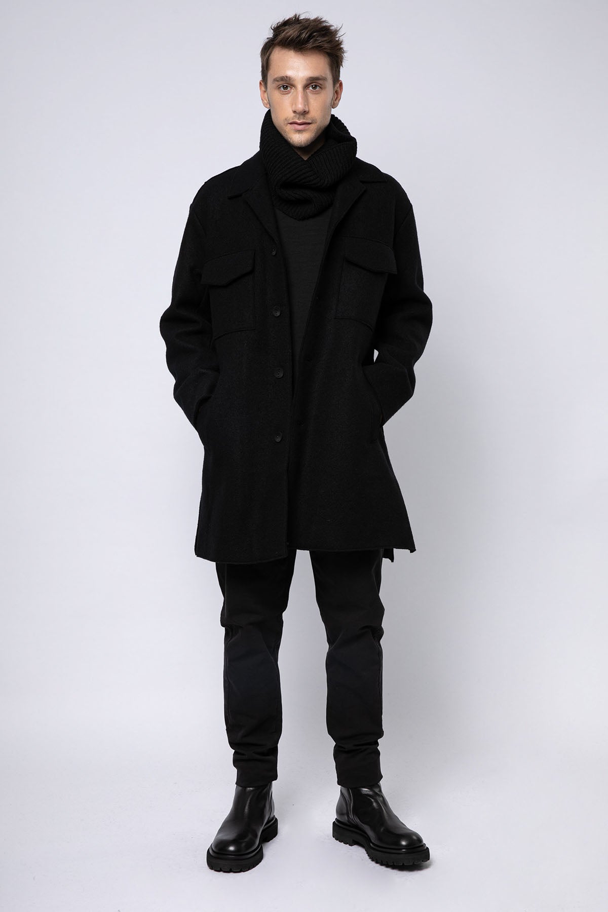 Transit Kapaklı Spor Cepli Yün Kaban-Libas Trendy Fashion Store