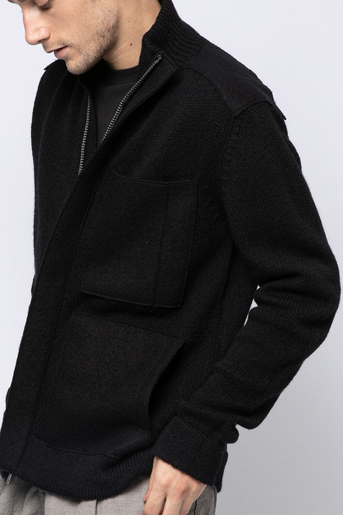 Transit Büyük Cep Detaylı Örgü Yün Ceket-Libas Trendy Fashion Store