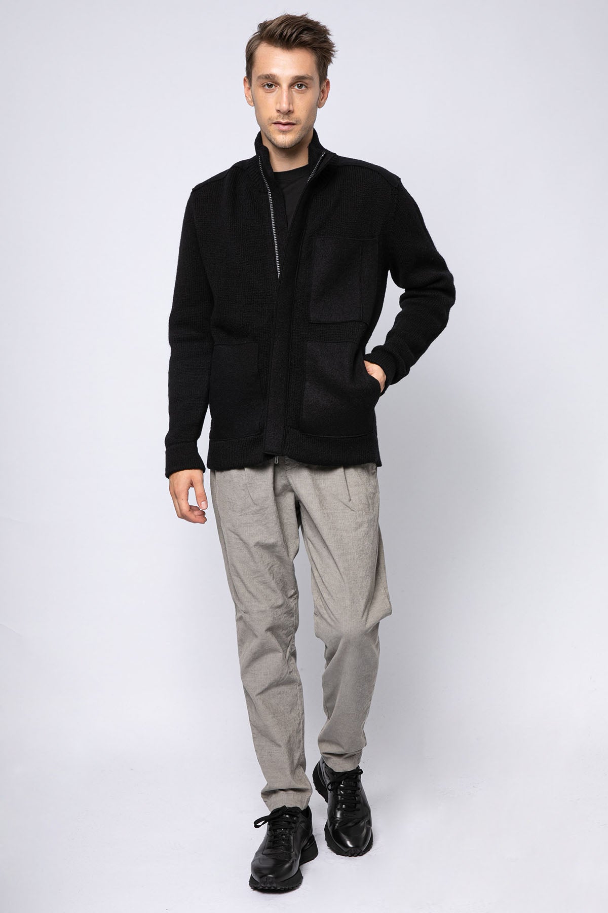 Transit Büyük Cep Detaylı Örgü Yün Ceket-Libas Trendy Fashion Store