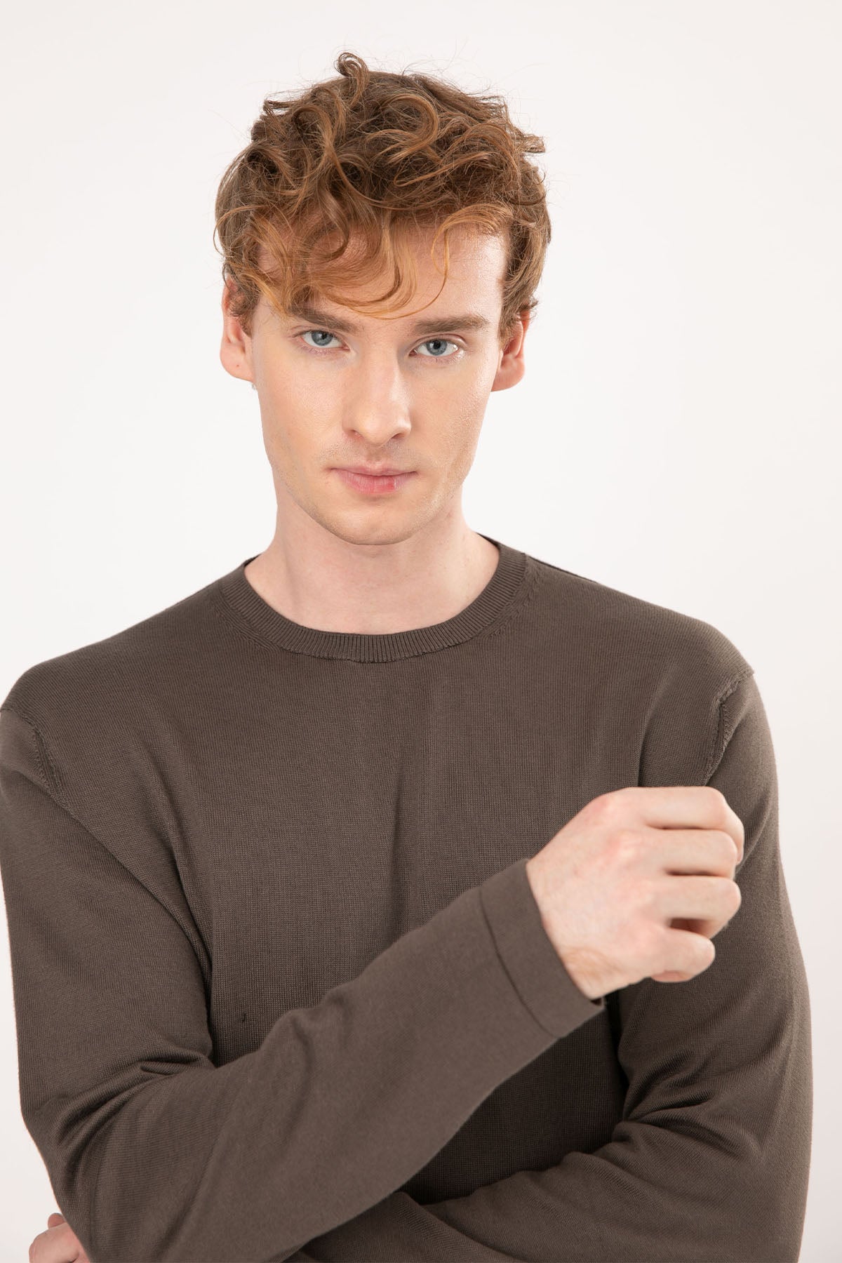 Transit Yuvarlak Yaka Kaşmirli Örgü Triko-Libas Trendy Fashion Store