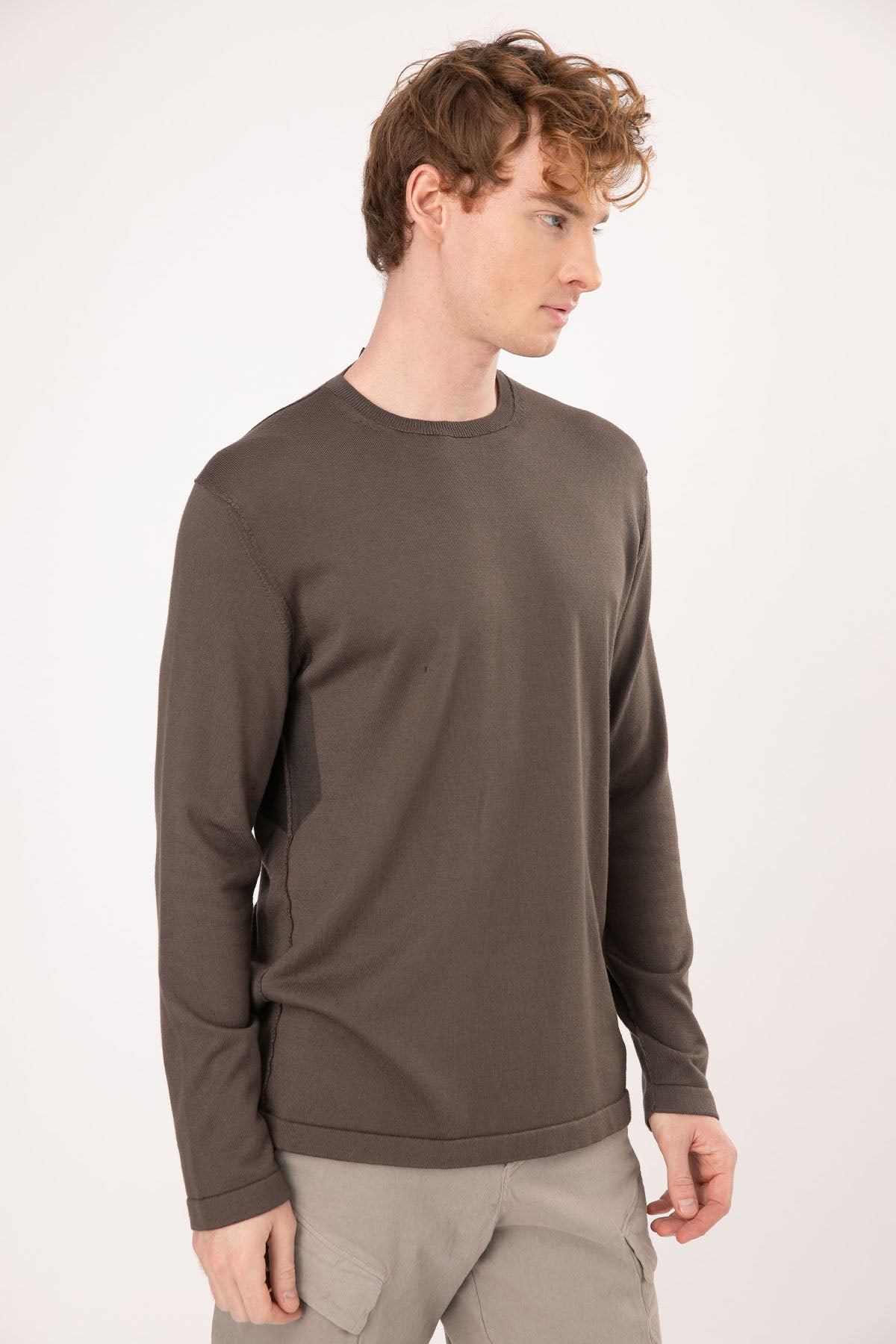 Transit Yuvarlak Yaka Kaşmirli Örgü Triko-Libas Trendy Fashion Store