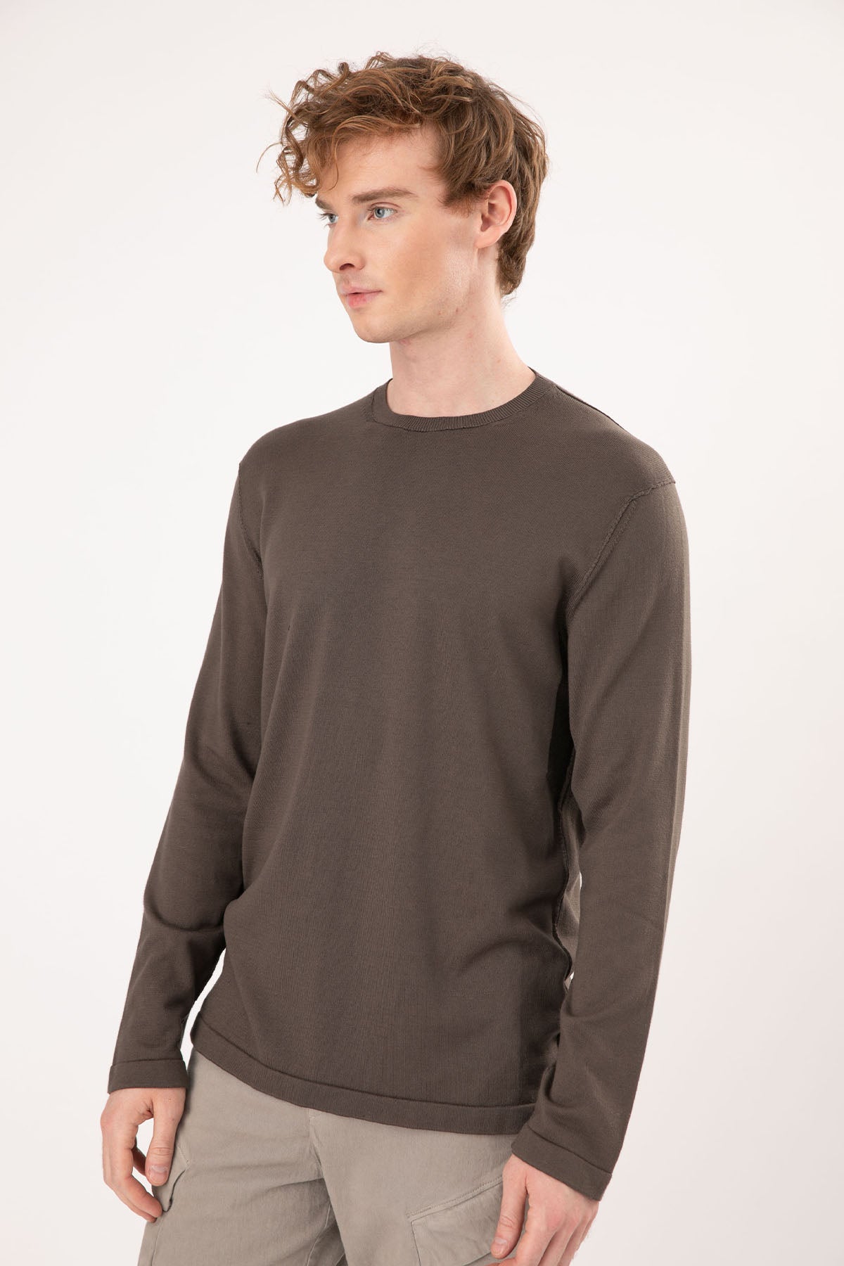 Transit Yuvarlak Yaka Kaşmirli Örgü Triko-Libas Trendy Fashion Store