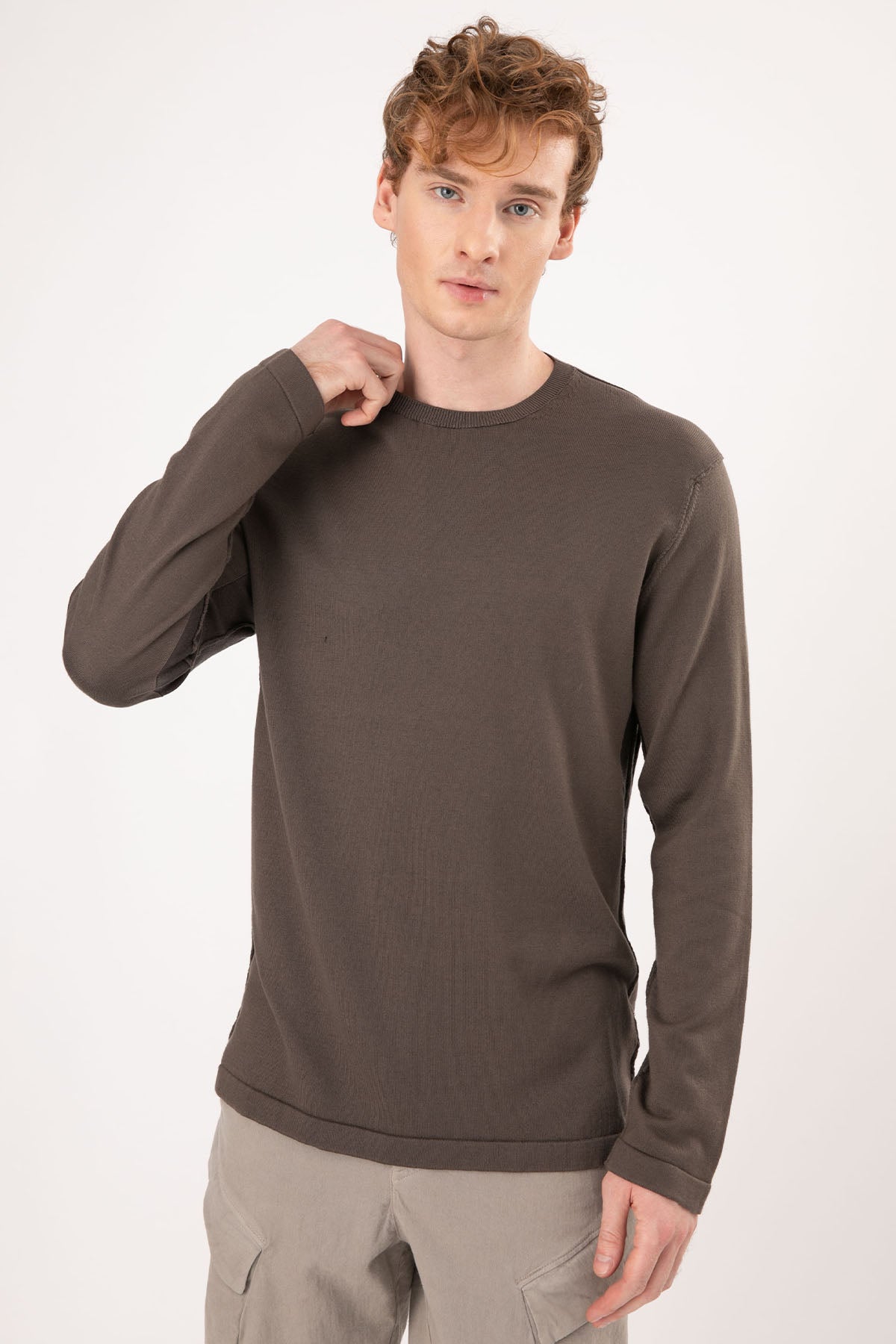 Transit Yuvarlak Yaka Kaşmirli Örgü Triko-Libas Trendy Fashion Store