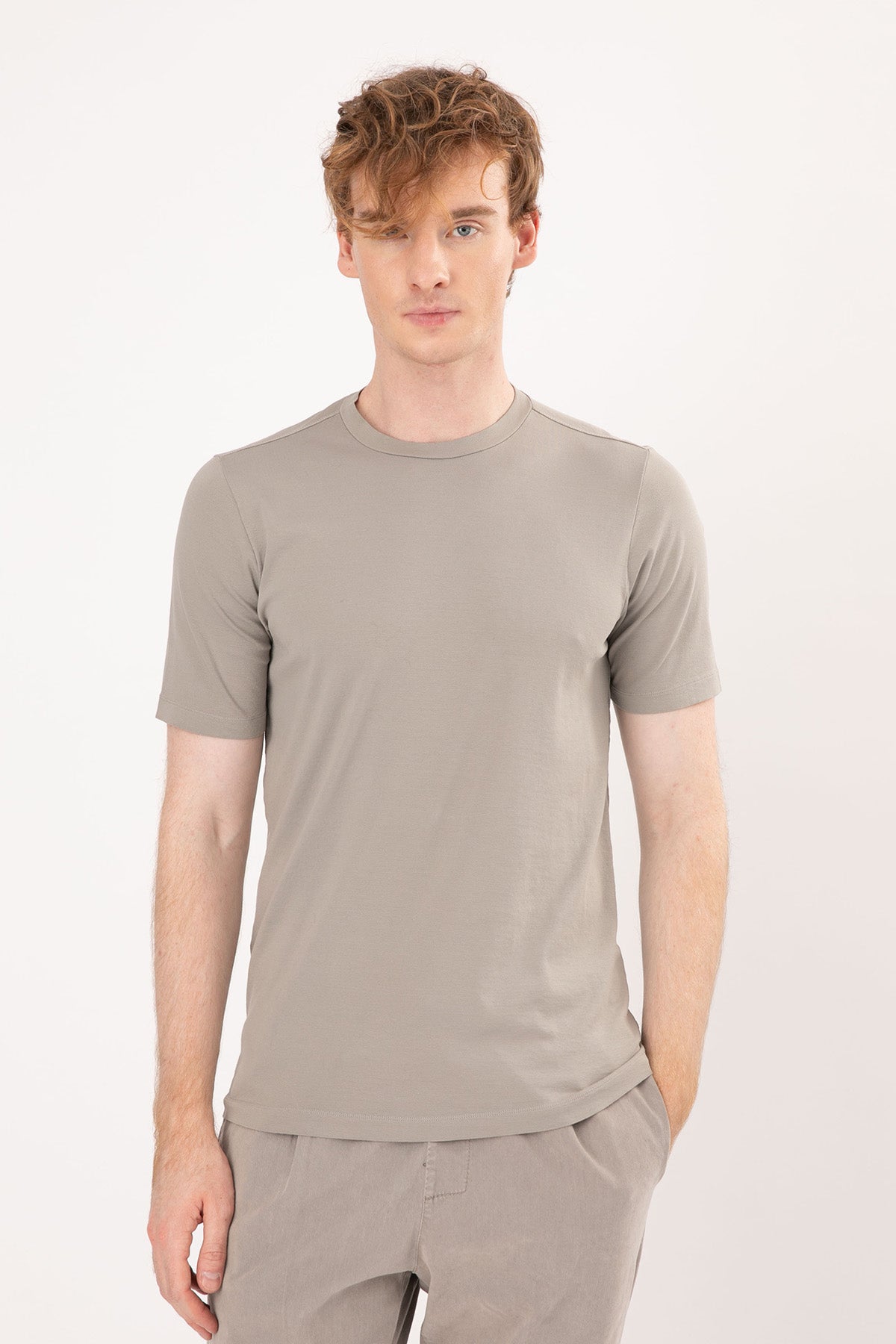 Transit Yuvarlak Yaka Streç T-shirt-Libas Trendy Fashion Store