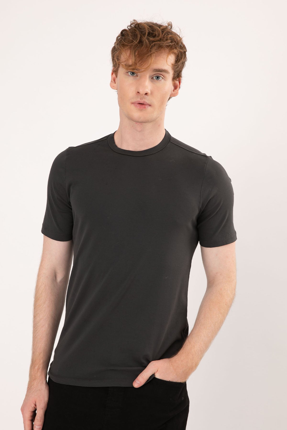 Transit Yuvarlak Yaka Streç T-shirt-Libas Trendy Fashion Store