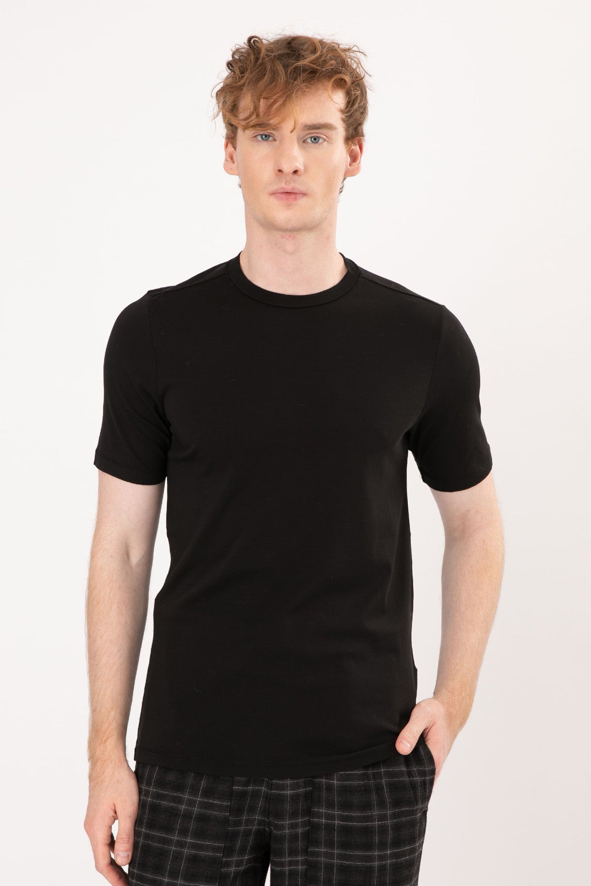 Transit Yuvarlak Yaka Streç T-shirt-Libas Trendy Fashion Store