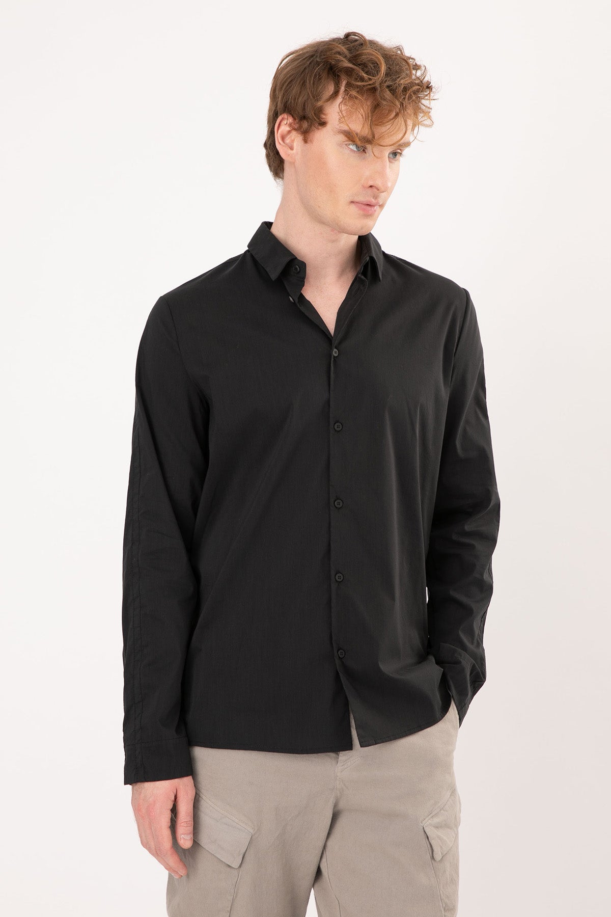 Transit Klasik Yaka Streç Gömlek-Libas Trendy Fashion Store