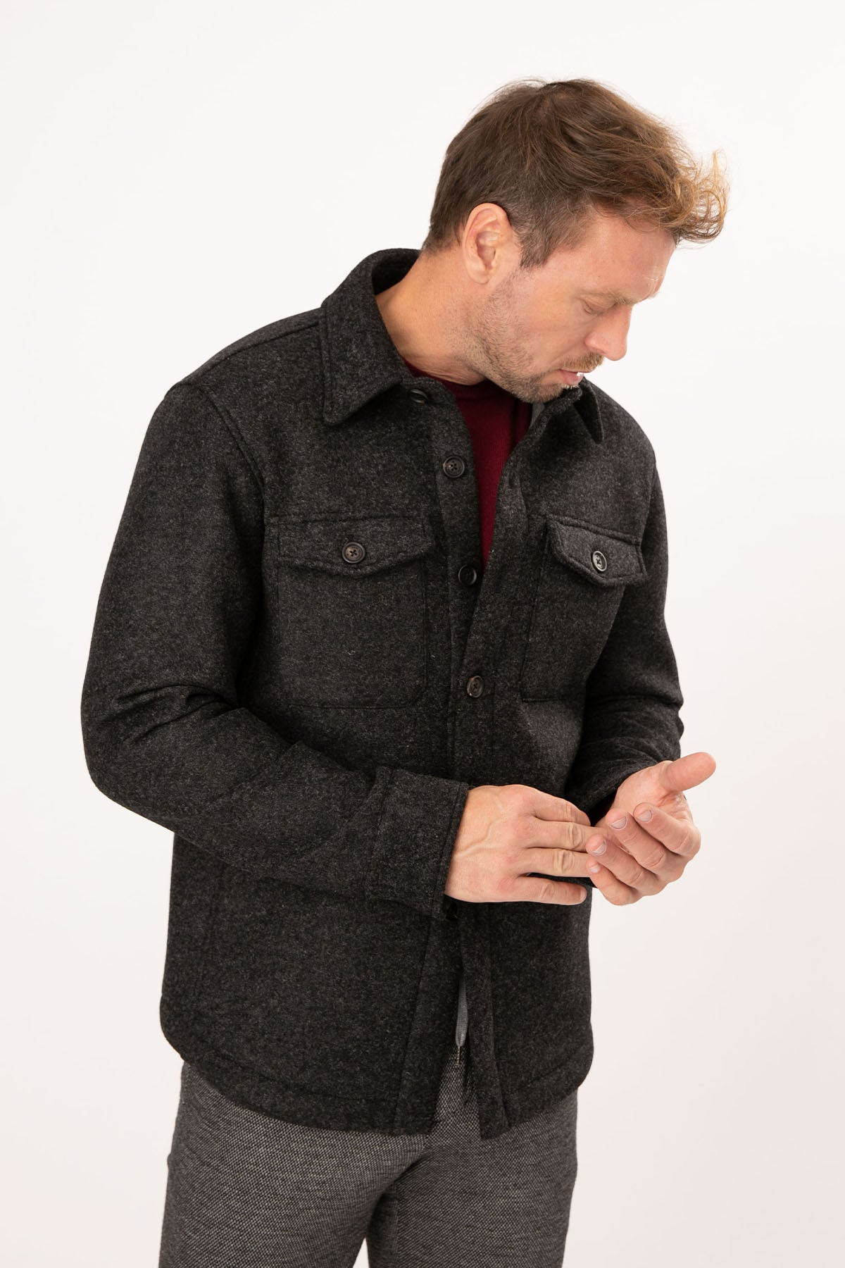 Manuel Ritz Cep Detaylı Yün Kaban-Libas Trendy Fashion Store