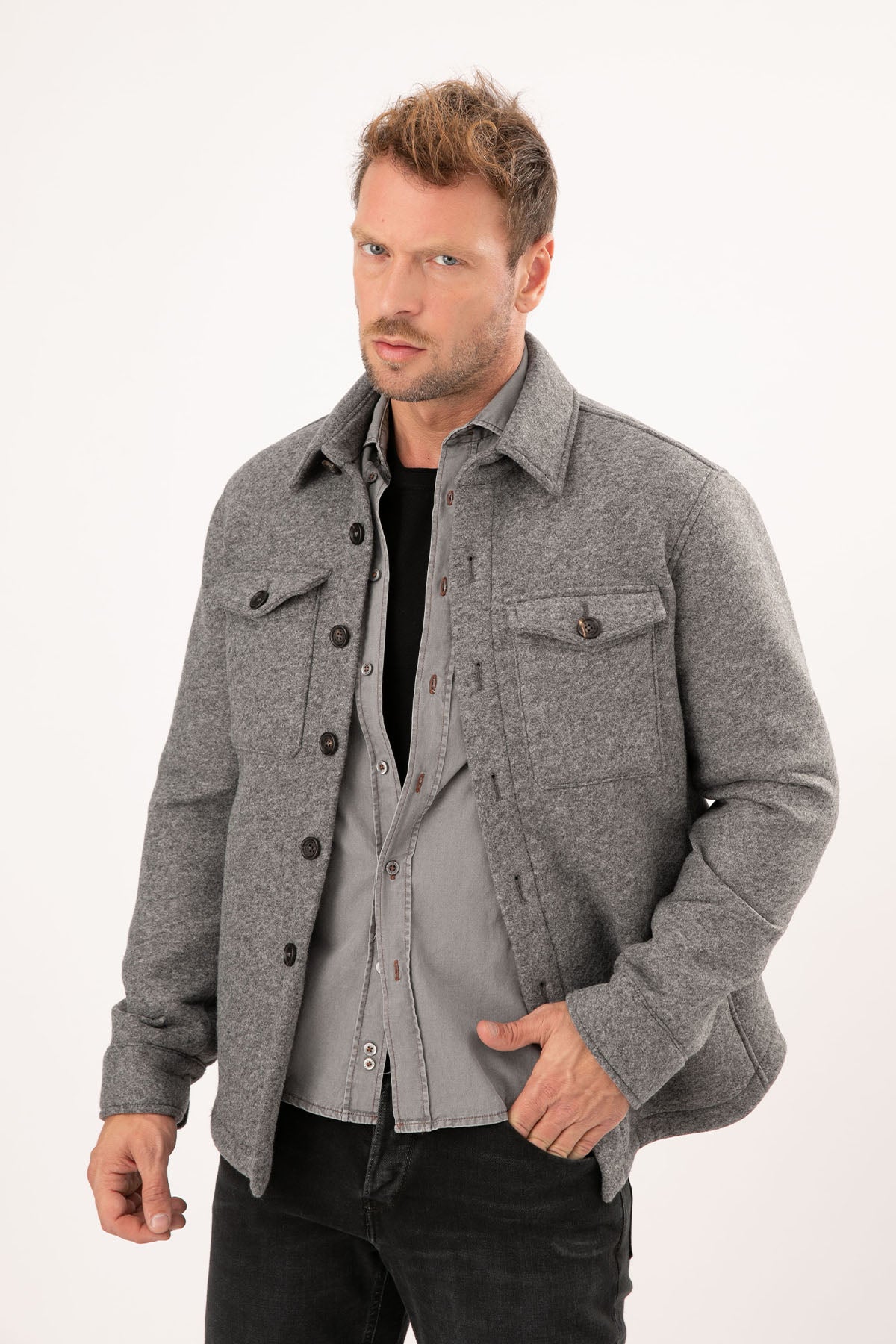 Manuel Ritz Cep Detaylı Yün Kaban-Libas Trendy Fashion Store