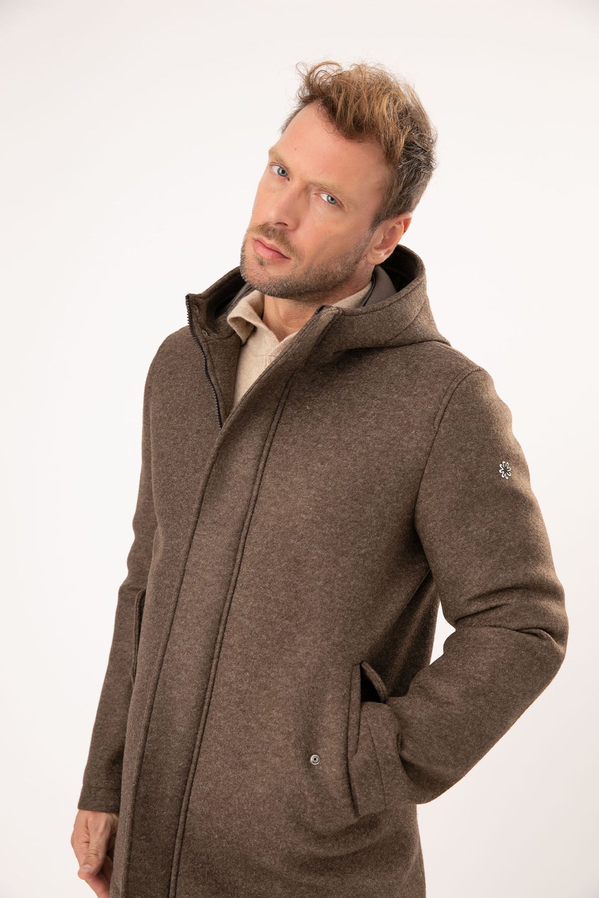 Manuel Ritz Kapüşonlu Yün Kaban-Libas Trendy Fashion Store