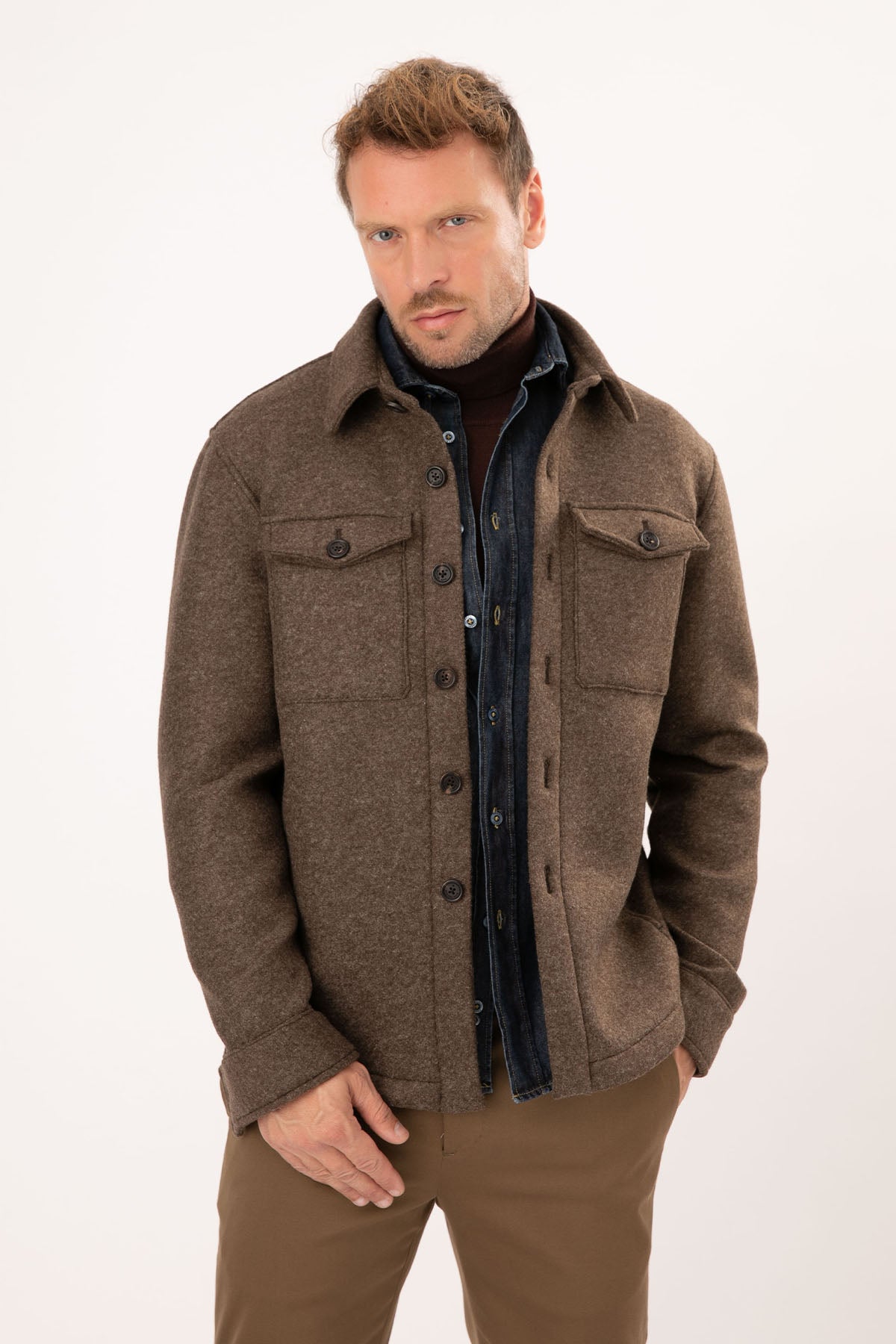 Manuel Ritz Cep Detaylı Yün Kaban-Libas Trendy Fashion Store