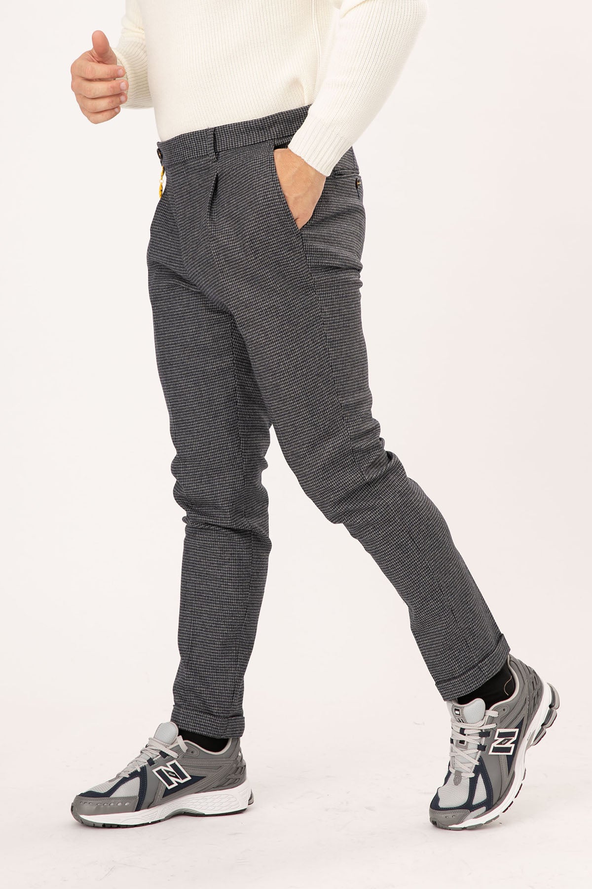 Manuel Ritz Tek Pile Kazayağı Desenli Slim Fit Yün Pantolon-Libas Trendy Fashion Store