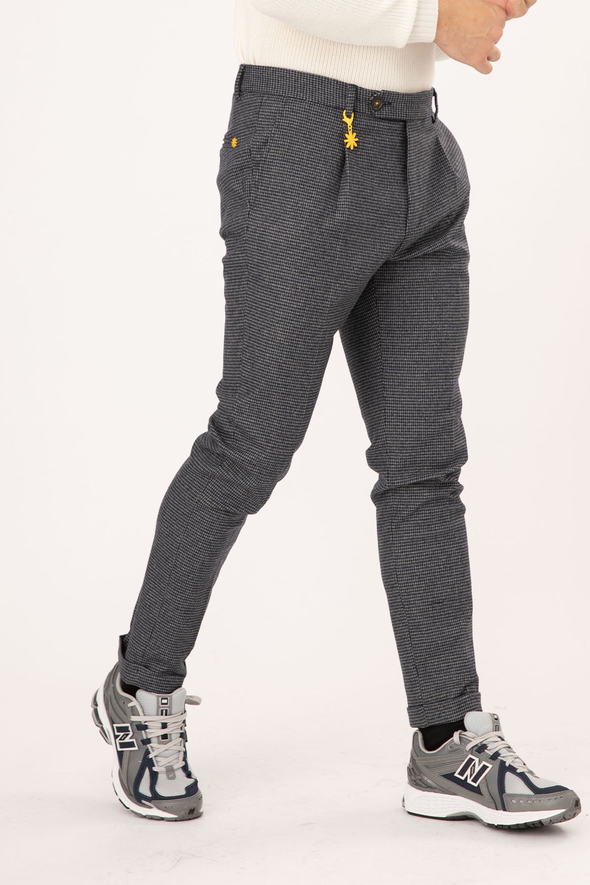 Manuel Ritz Tek Pile Kazayağı Desenli Slim Fit Yün Pantolon-Libas Trendy Fashion Store