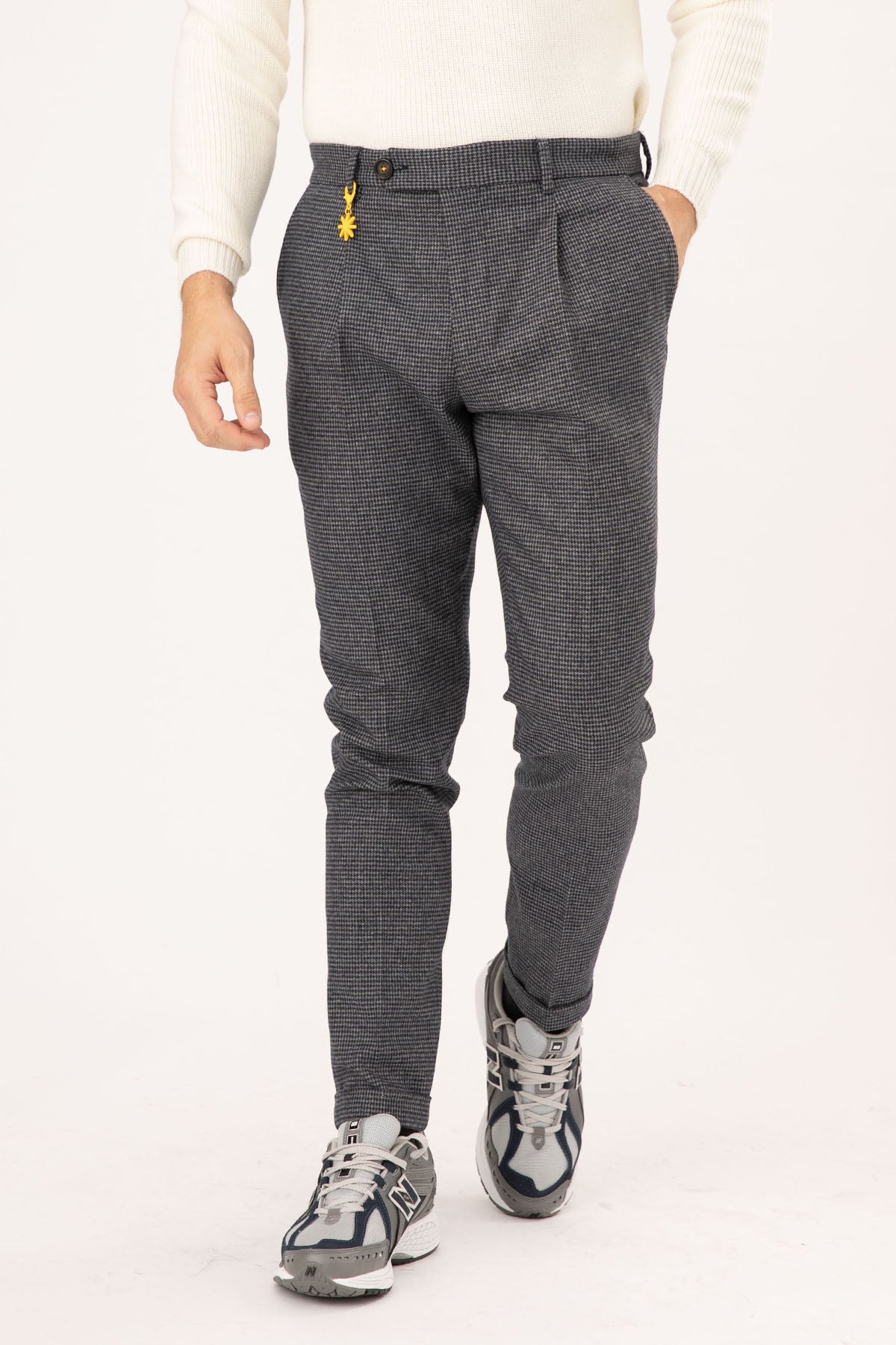 Manuel Ritz Tek Pile Kazayağı Desenli Slim Fit Yün Pantolon-Libas Trendy Fashion Store