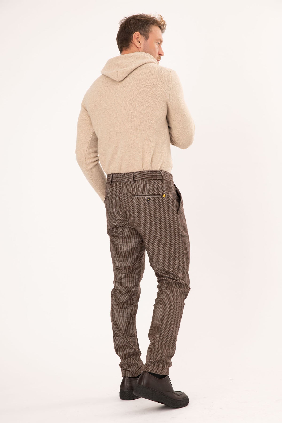 Manuel Ritz Tek Kazayağı Desenli Slim Fit Yün Pantolon-Libas Trendy Fashion Store