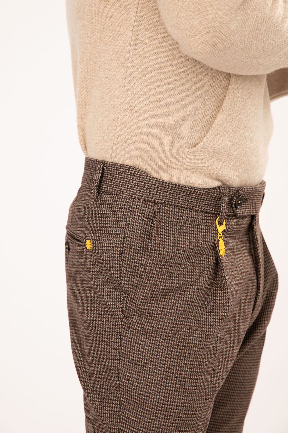 Manuel Ritz Tek Kazayağı Desenli Slim Fit Yün Pantolon-Libas Trendy Fashion Store