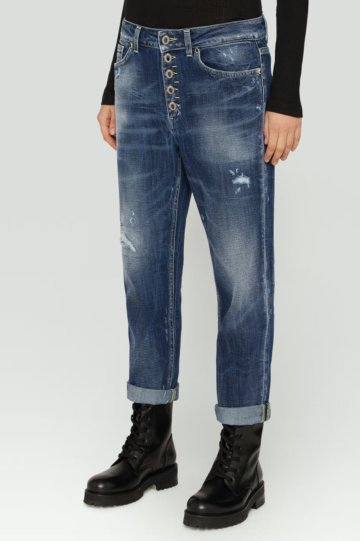 Dondup Koons Loose Fit Yıkamalı Streç Jeans-Libas Trendy Fashion Store