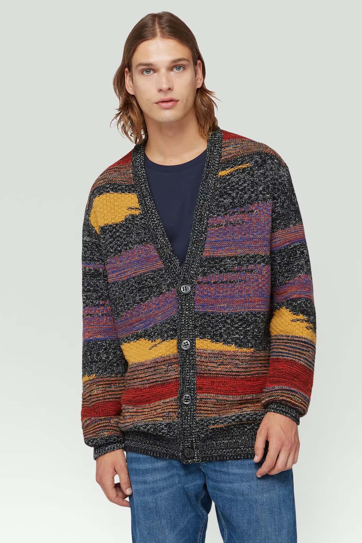 Dondup Renkli Örgü Yün Triko Ceket-Libas Trendy Fashion Store