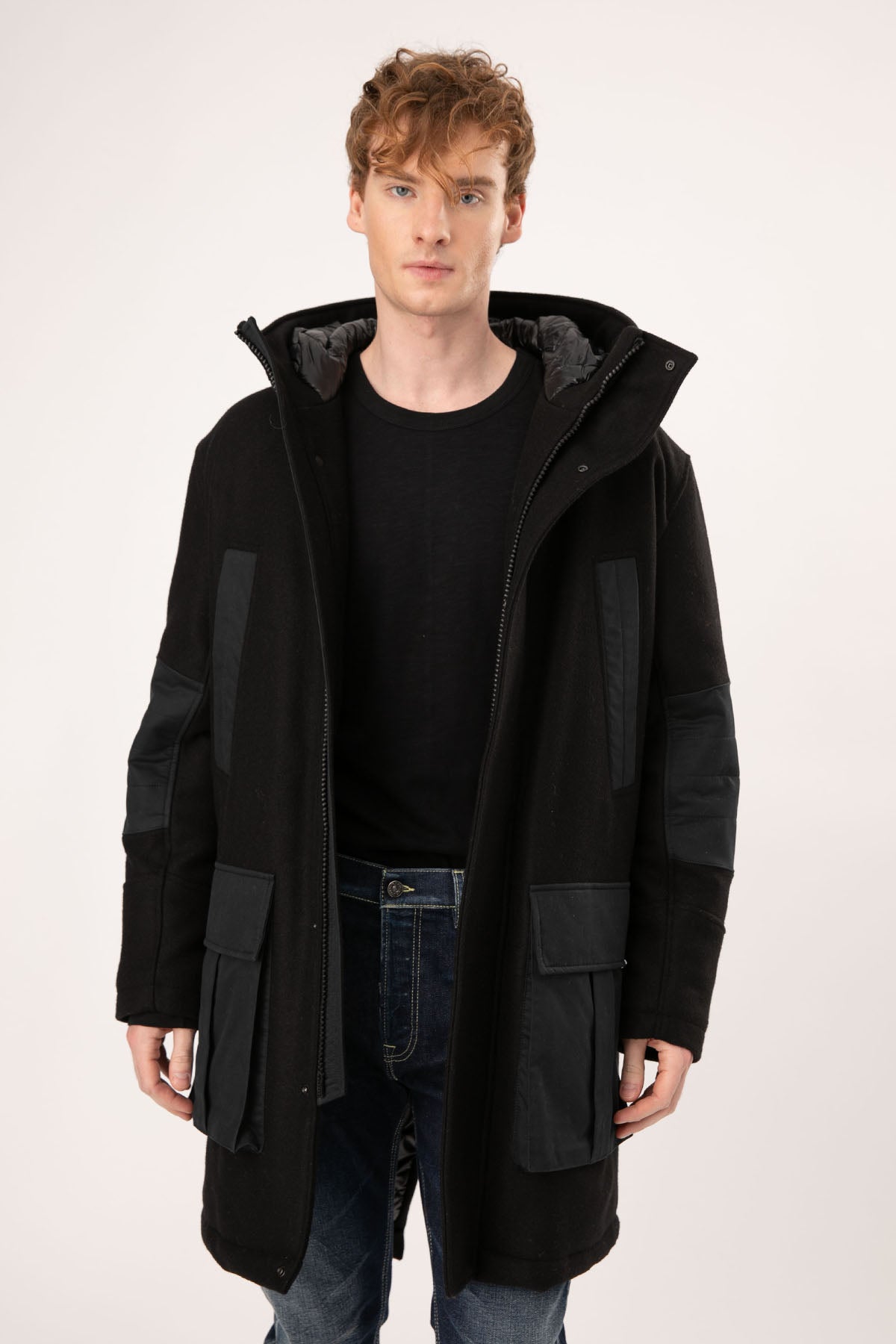 Dondup Kapüşonlu Yün Kaban-Libas Trendy Fashion Store