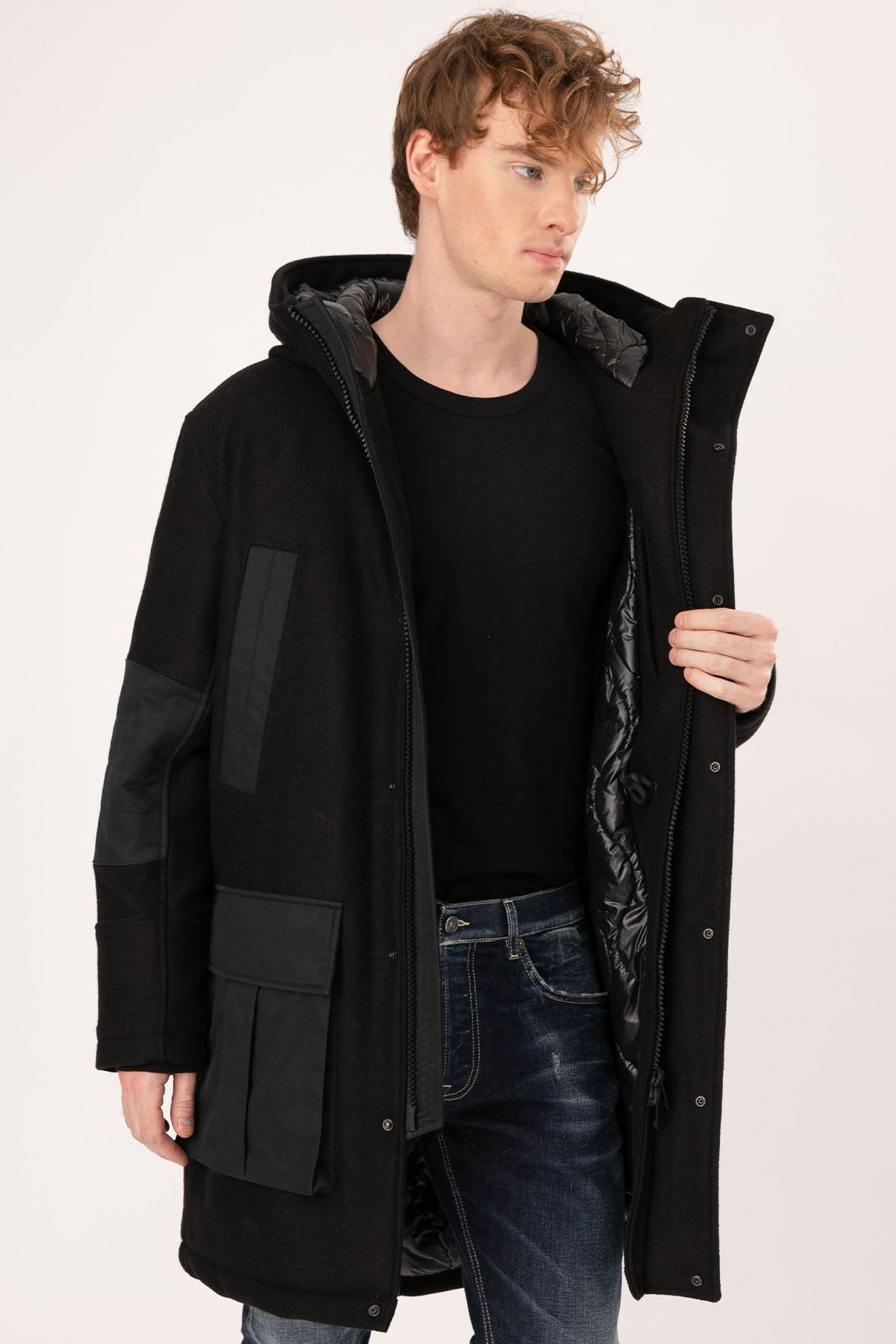 Dondup Kapüşonlu Yün Kaban-Libas Trendy Fashion Store