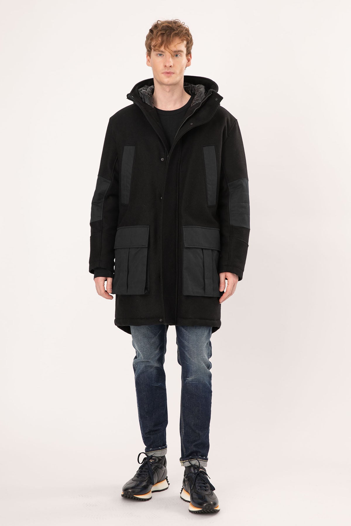 Dondup Kapüşonlu Yün Kaban-Libas Trendy Fashion Store