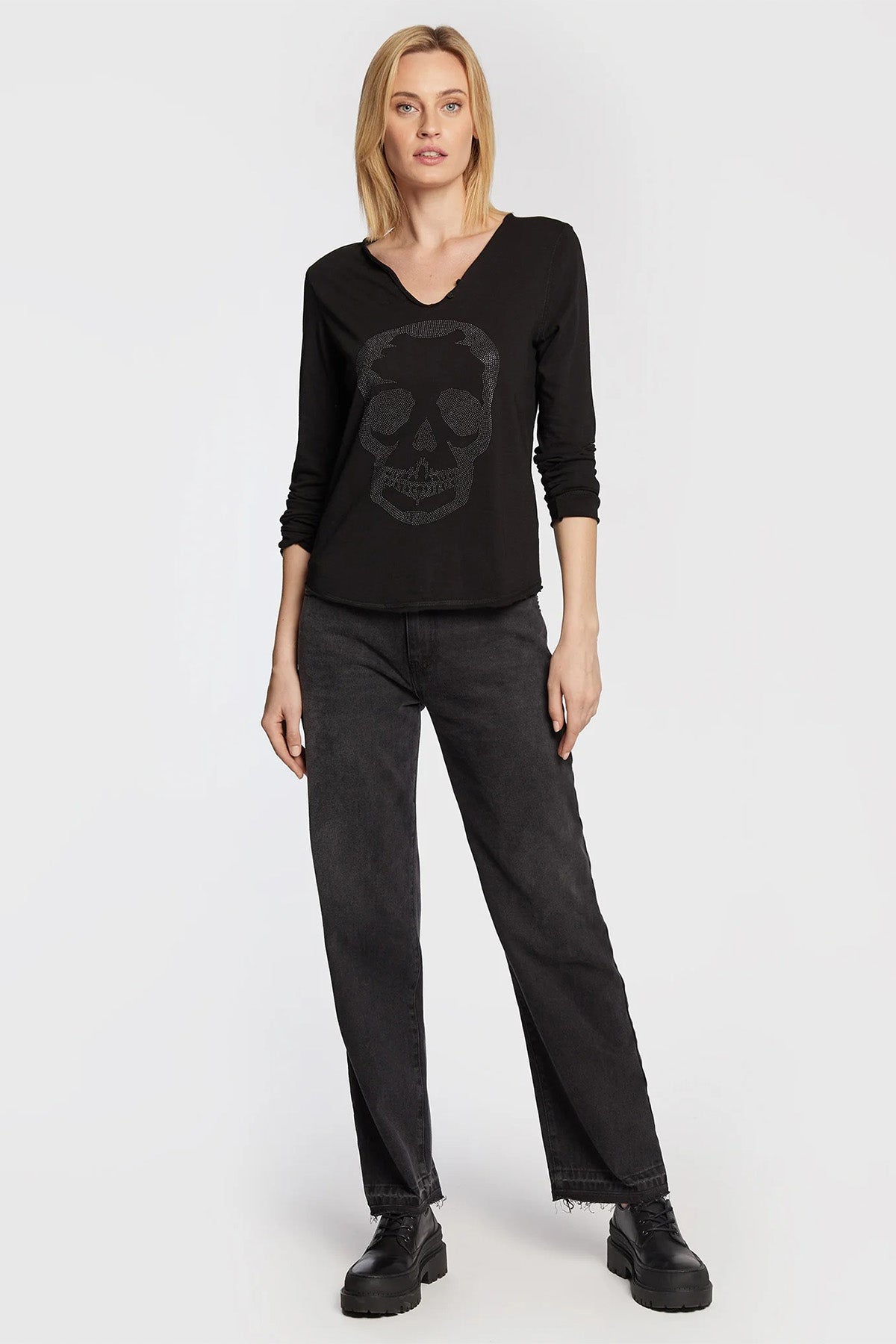 Zadig & Voltaire Kuru Kafa Desenli Uzun Kollu T-shirt-Libas Trendy Fashion Store