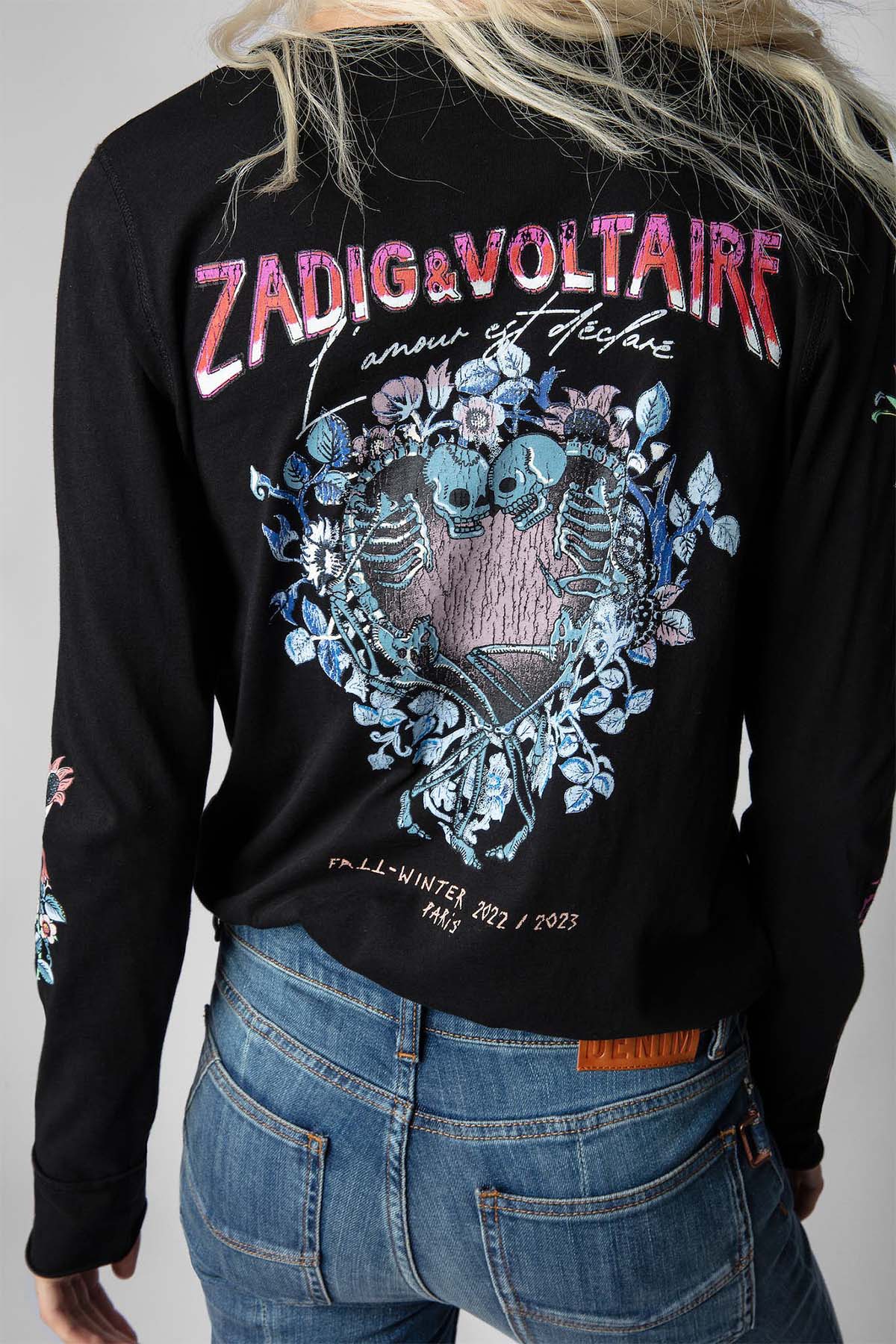 Zadig & Voltaire İkonik Desenli Uzun Kollu T-shirt-Libas Trendy Fashion Store