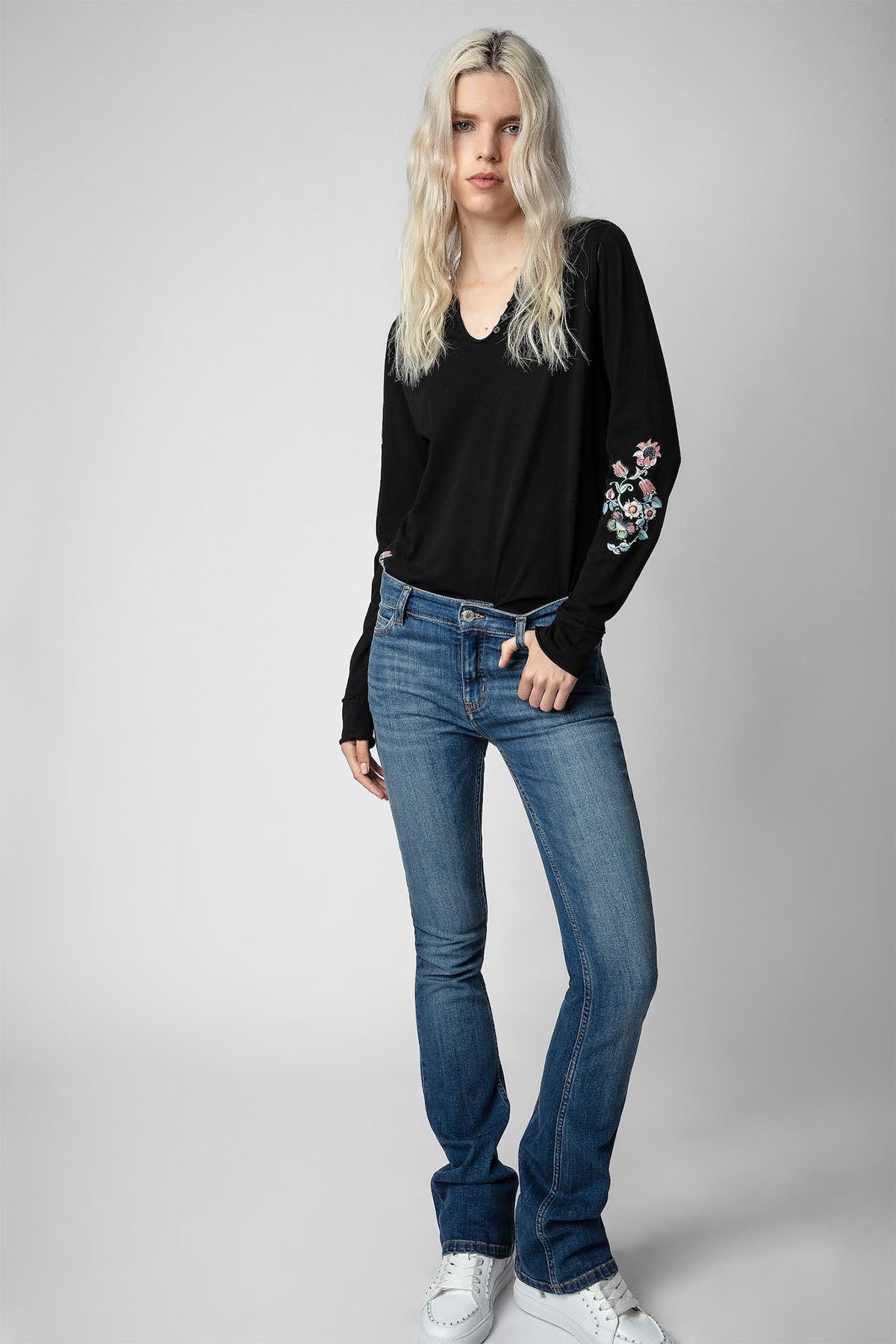 Zadig & Voltaire İkonik Desenli Uzun Kollu T-shirt-Libas Trendy Fashion Store