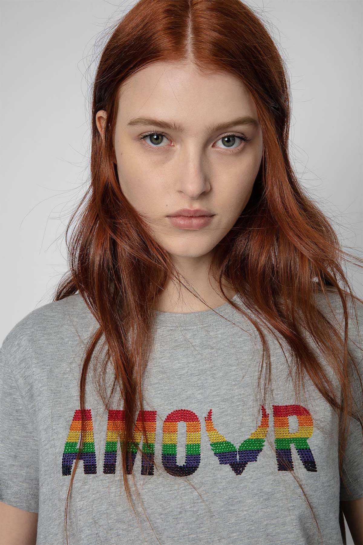 Zadig & Voltaire Amour Yuvarlak Yaka T-shirt-Libas Trendy Fashion Store