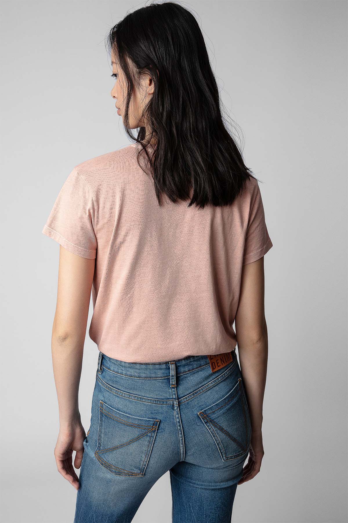 Zadig & Voltaire Nakış Çiçekli Kuru Kafa Desenli T-shirt-Libas Trendy Fashion Store