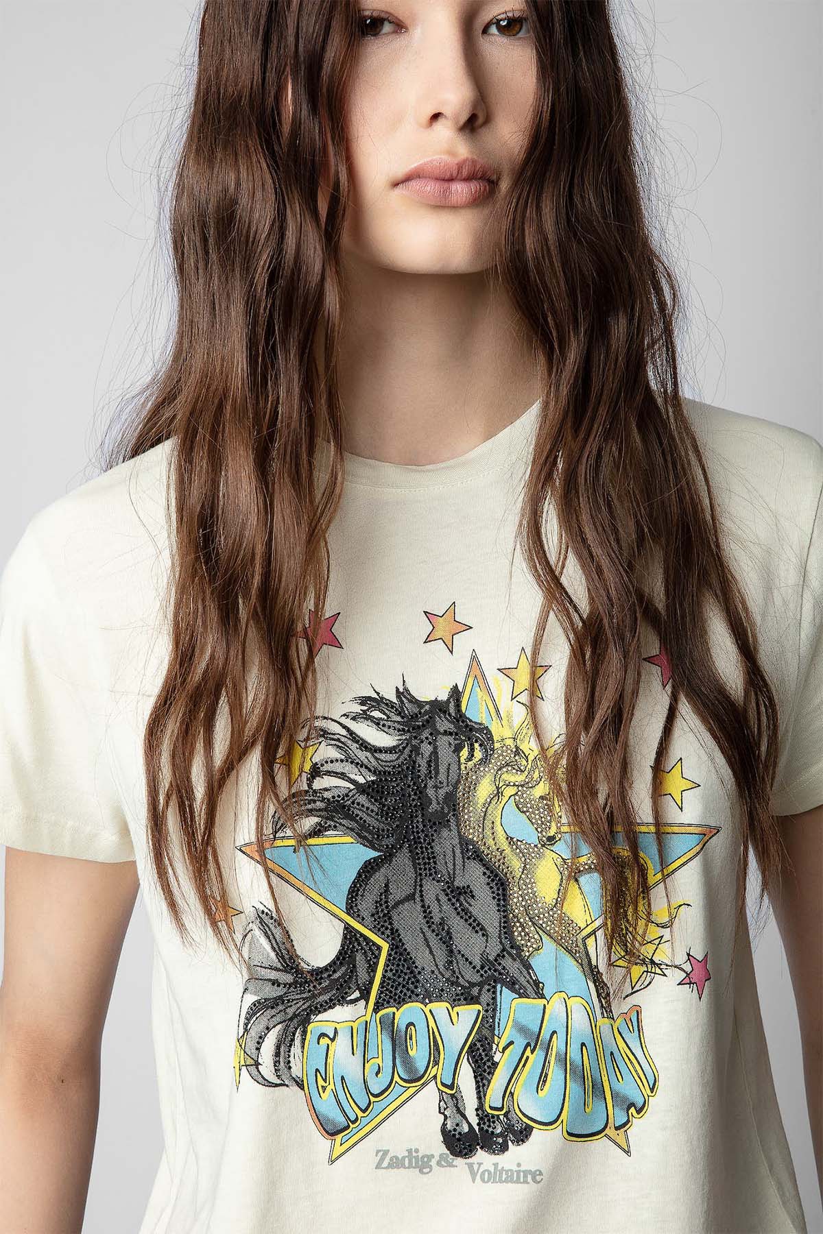 Zadig & Voltaire Horses Logolu Yuvarlak Yaka T-shirt-Libas Trendy Fashion Store