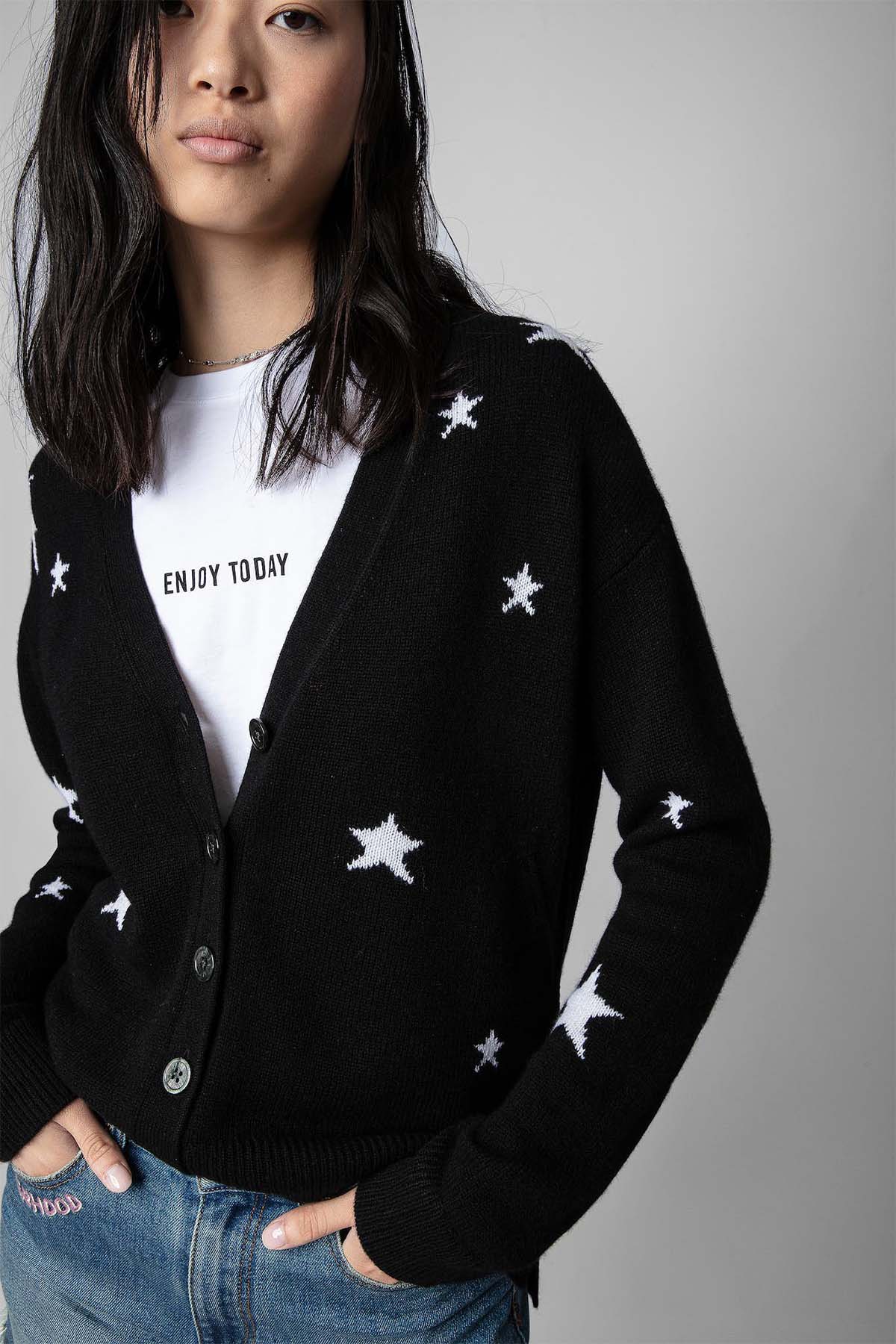 Zadig & Voltaire Yıldızlı Kaşmir Örgü Triko Ceket-Libas Trendy Fashion Store