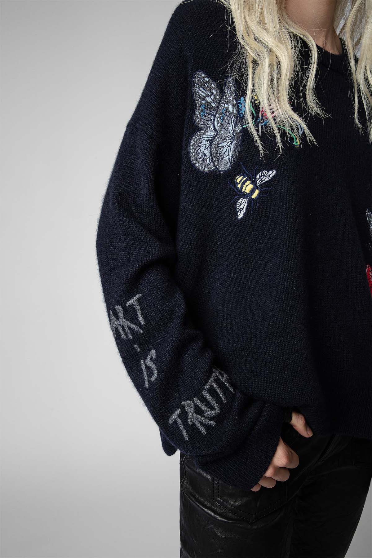 Zadig & Voltaire Desenli Yuvarlak Yaka Kaşmir Triko-Libas Trendy Fashion Store