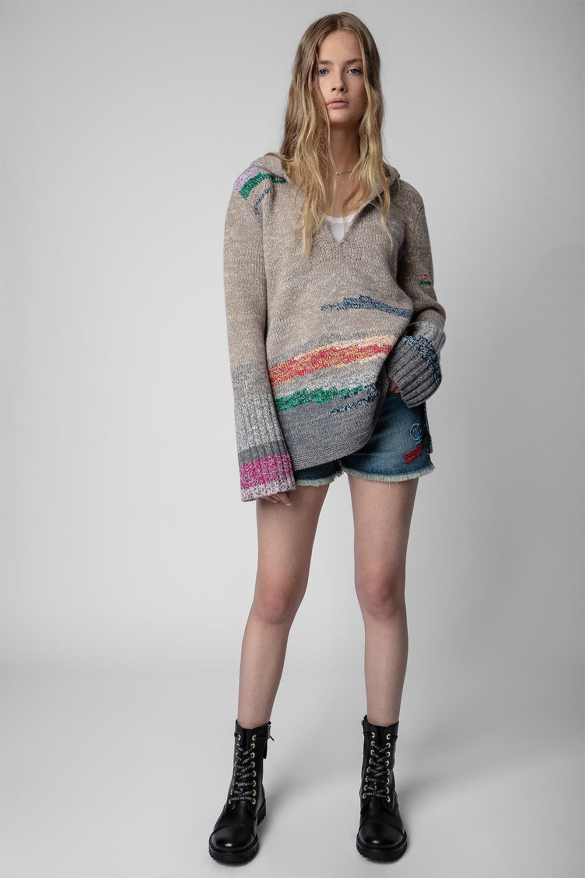 Zadig & Voltaire Kapüşonlu Kaşmirli Yün Örgü Triko-Libas Trendy Fashion Store