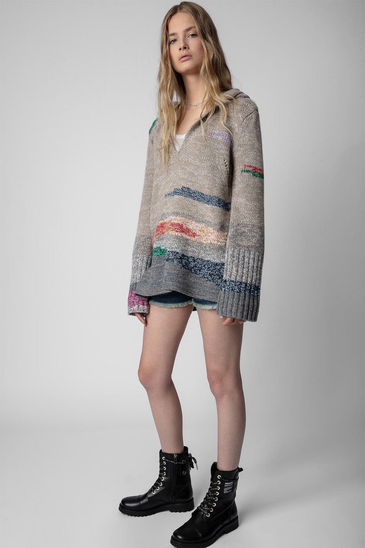 Zadig & Voltaire Kapüşonlu Kaşmirli Yün Örgü Triko-Libas Trendy Fashion Store