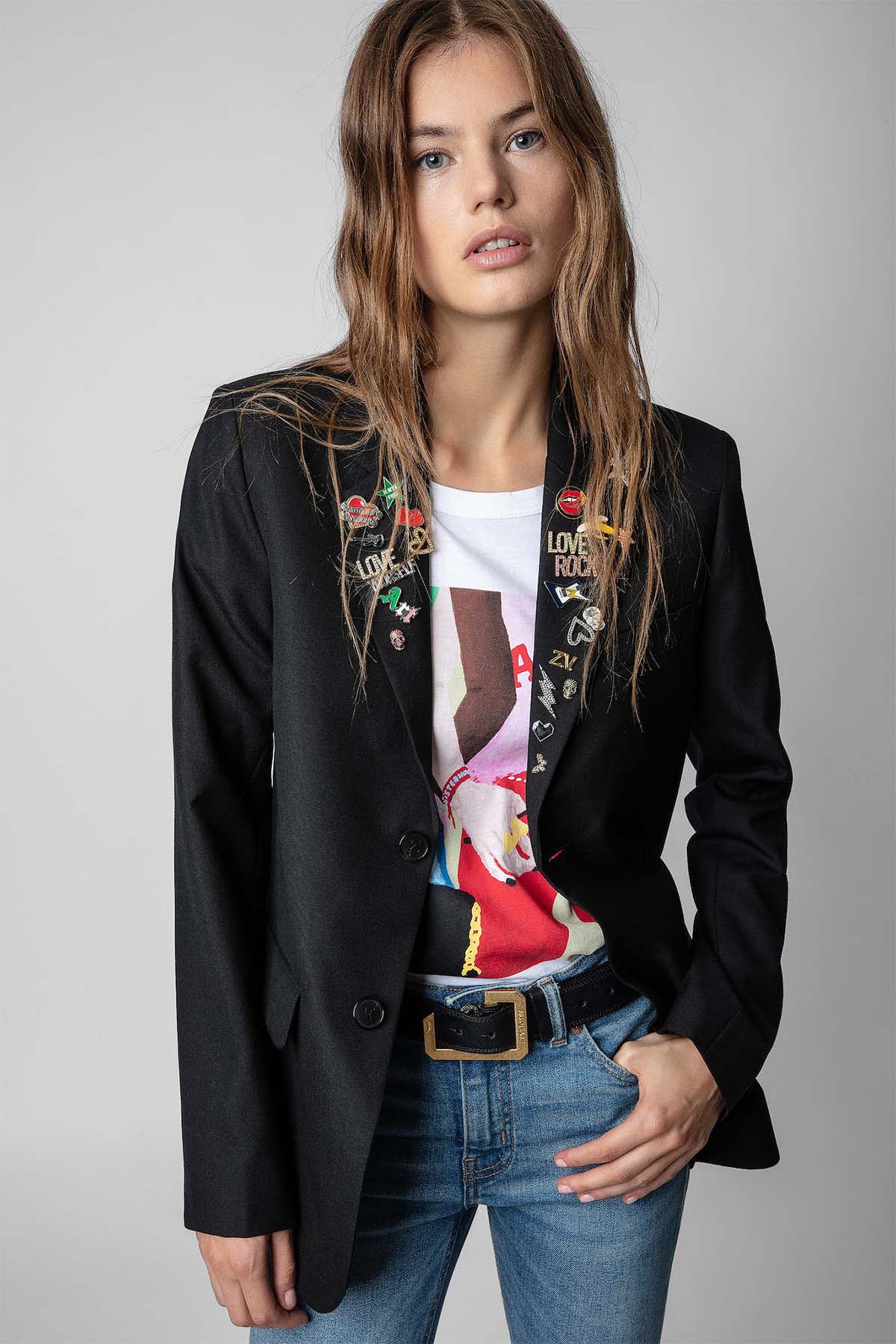 Zadig & Voltaire Rozet Detaylı Yün Blazer Ceket-Libas Trendy Fashion Store