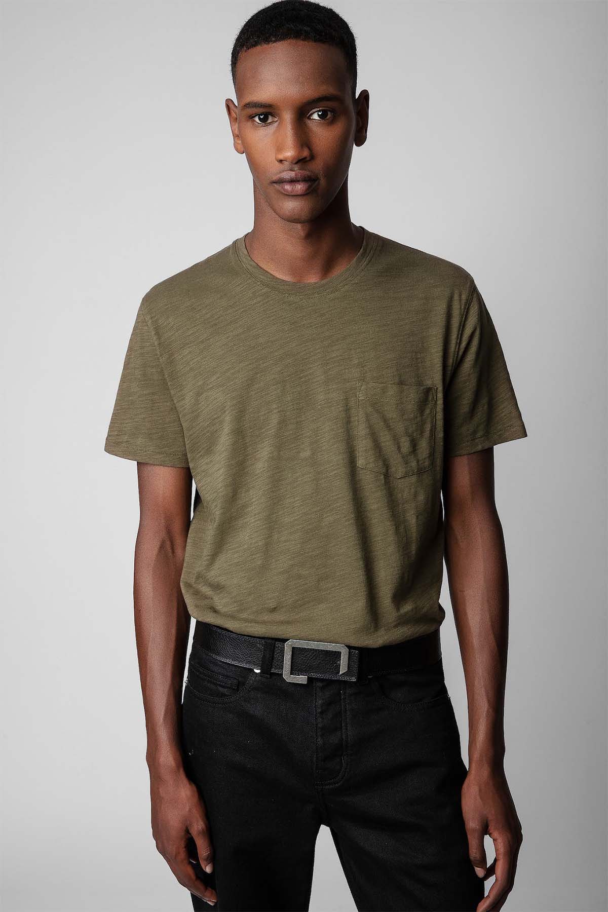 Zadig & Voltaire Kuru Kafa Desenli Yuvarlak Yaka T-shirt-Libas Trendy Fashion Store