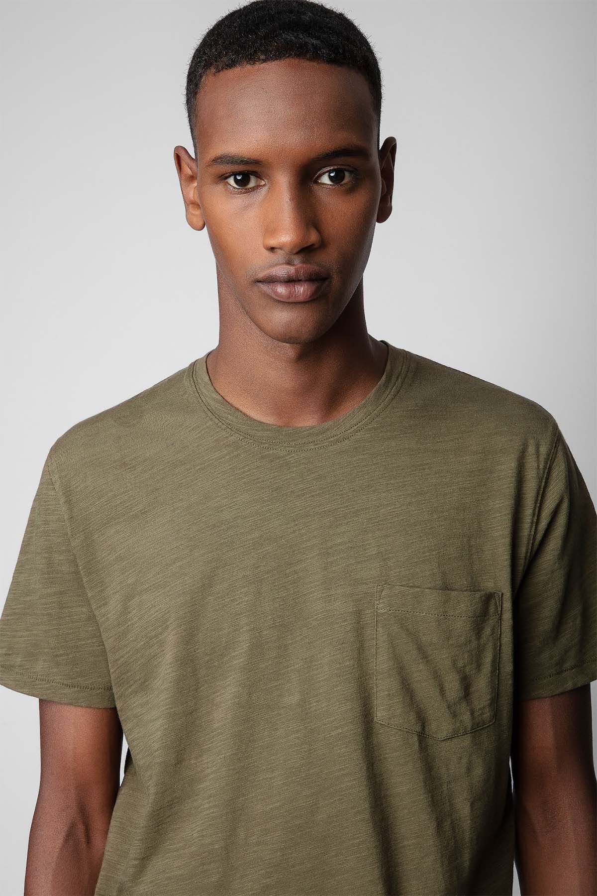 Zadig & Voltaire Kuru Kafa Desenli Yuvarlak Yaka T-shirt-Libas Trendy Fashion Store