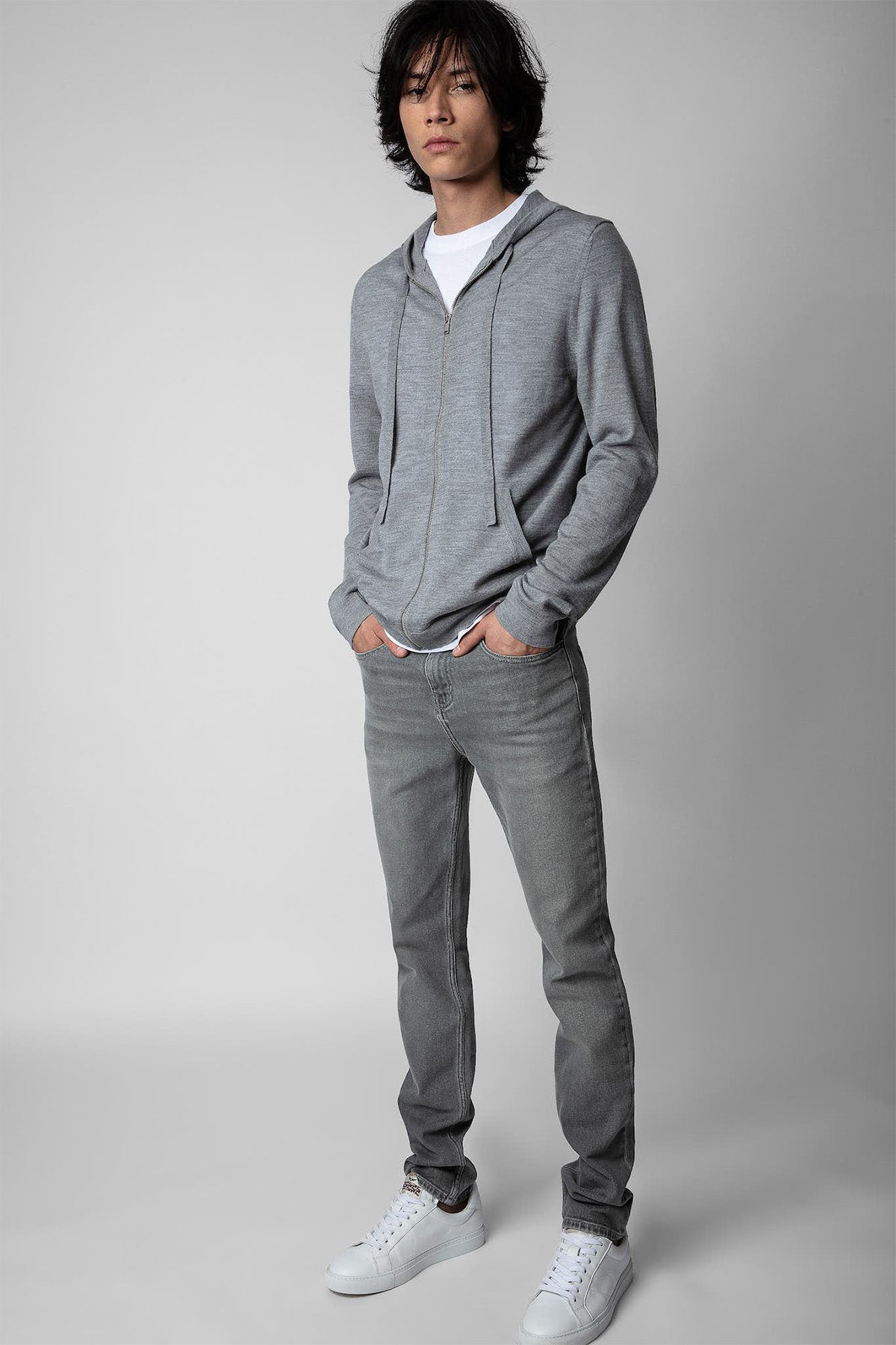 Zadig & Voltaire Kuru Kafa Desenli Kapüşonlu Yün Triko Ceket-Libas Trendy Fashion Store