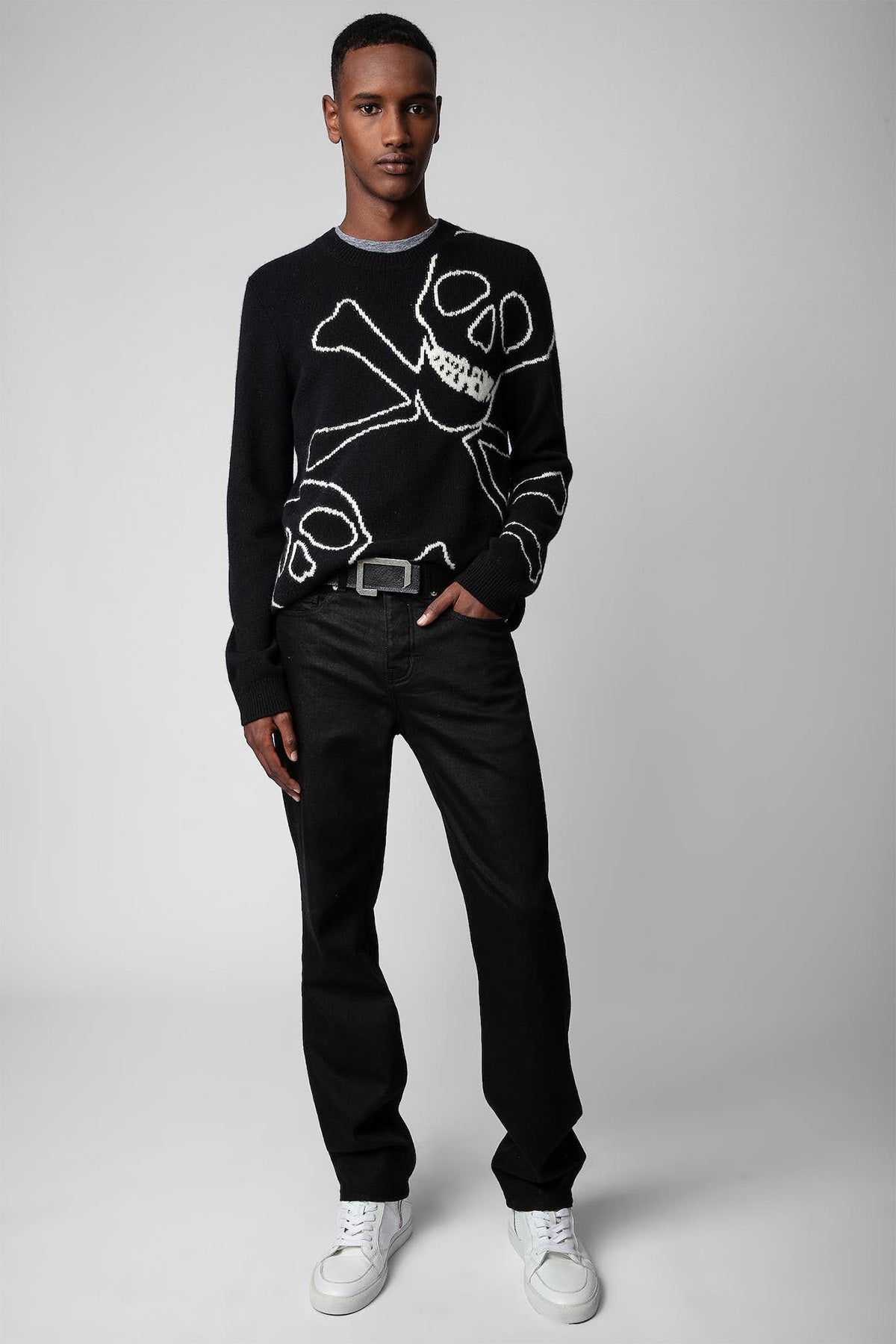 Zadig & Voltaire Kennedy Kuru Kafa Desenli Kaşmir Triko-Libas Trendy Fashion Store