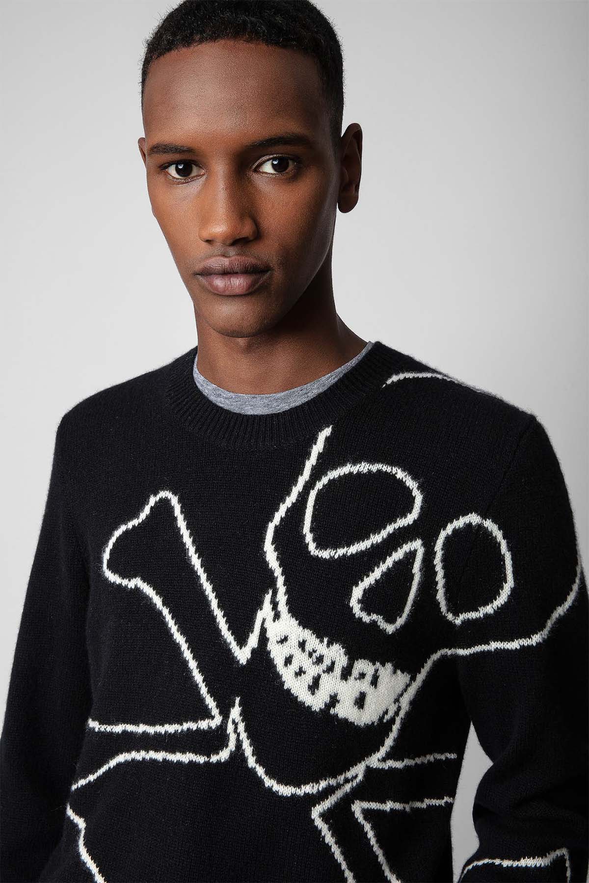 Zadig & Voltaire Kennedy Kuru Kafa Desenli Kaşmir Triko-Libas Trendy Fashion Store