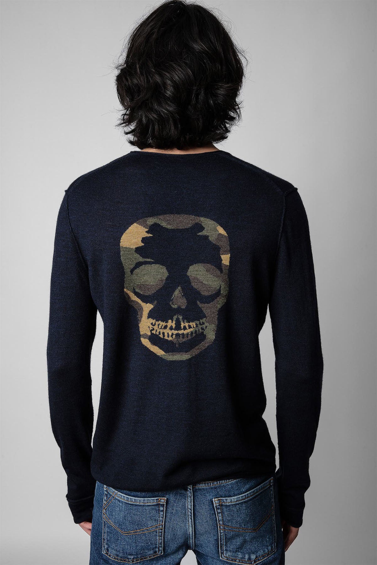 Zadig & Voltaire Kuru Kafa Desenli İnce Örgü Yün Triko-Libas Trendy Fashion Store